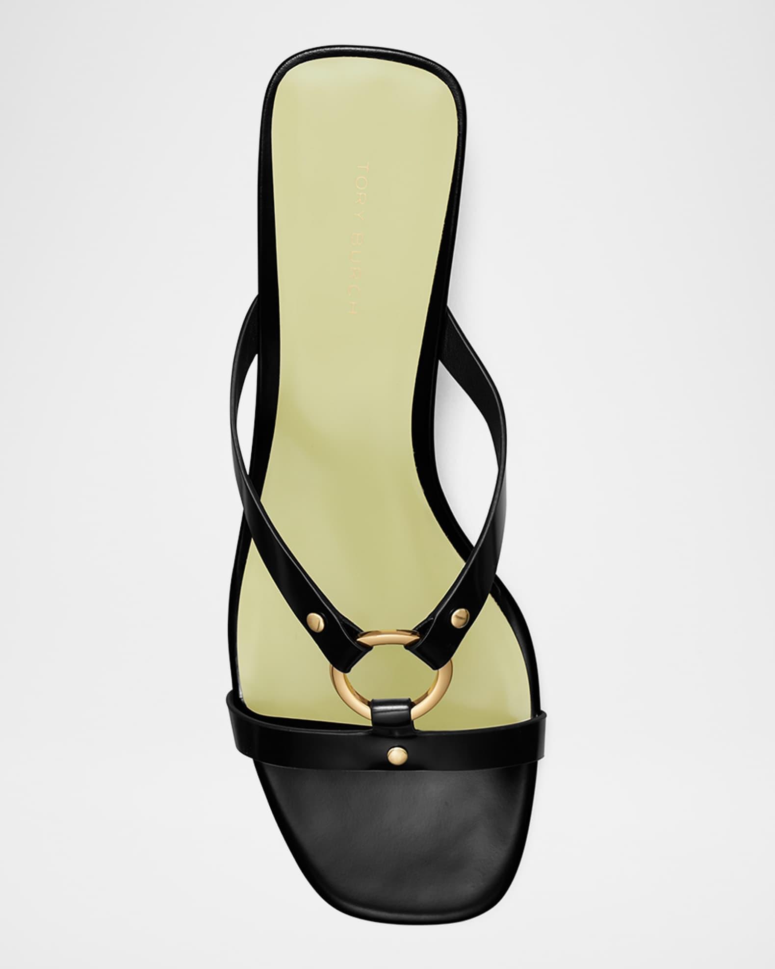 Leather Ring Heeled Slide Sandals Product Image