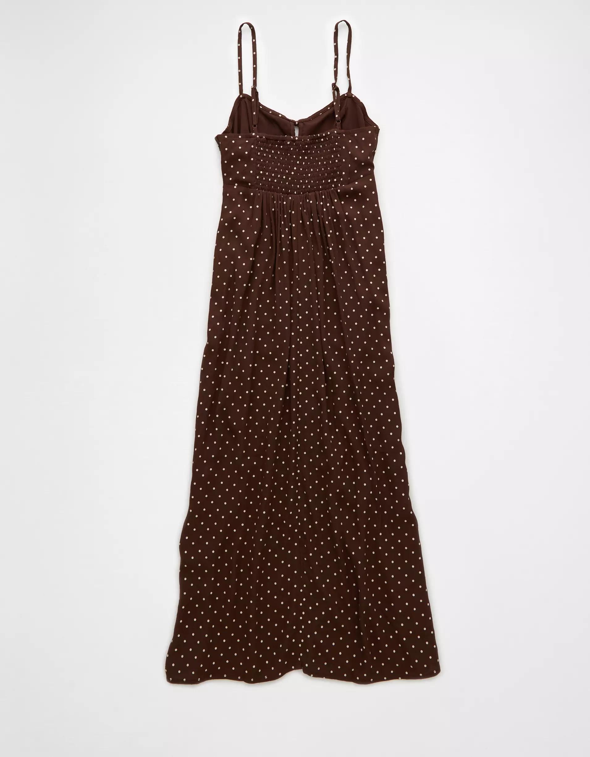 AE Ruched Midi Slip Dress Product Image