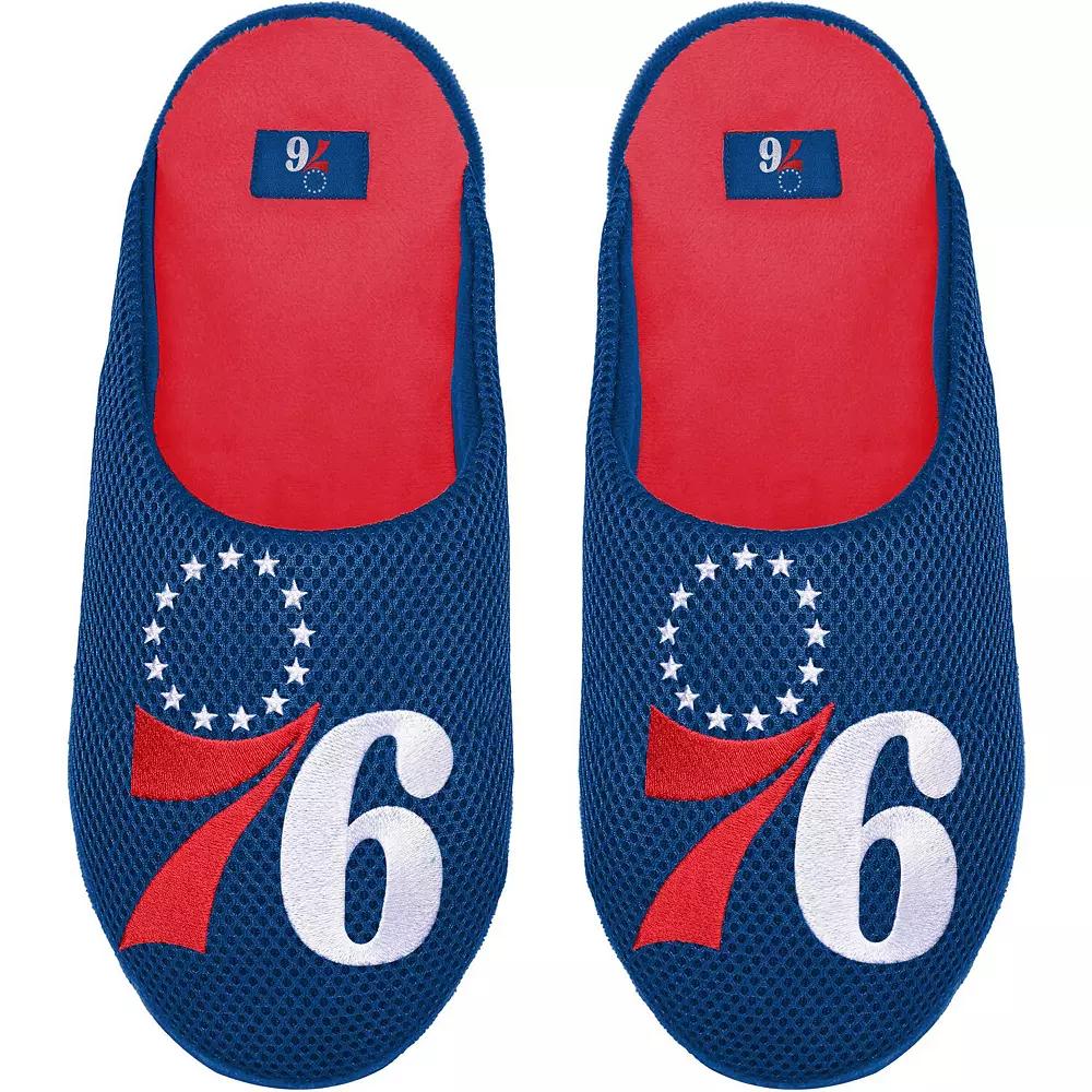 Men's FOCO Philadelphia 76ers Big Logo Colorblock Mesh Slippers, Size: Small, 76r Blue Product Image