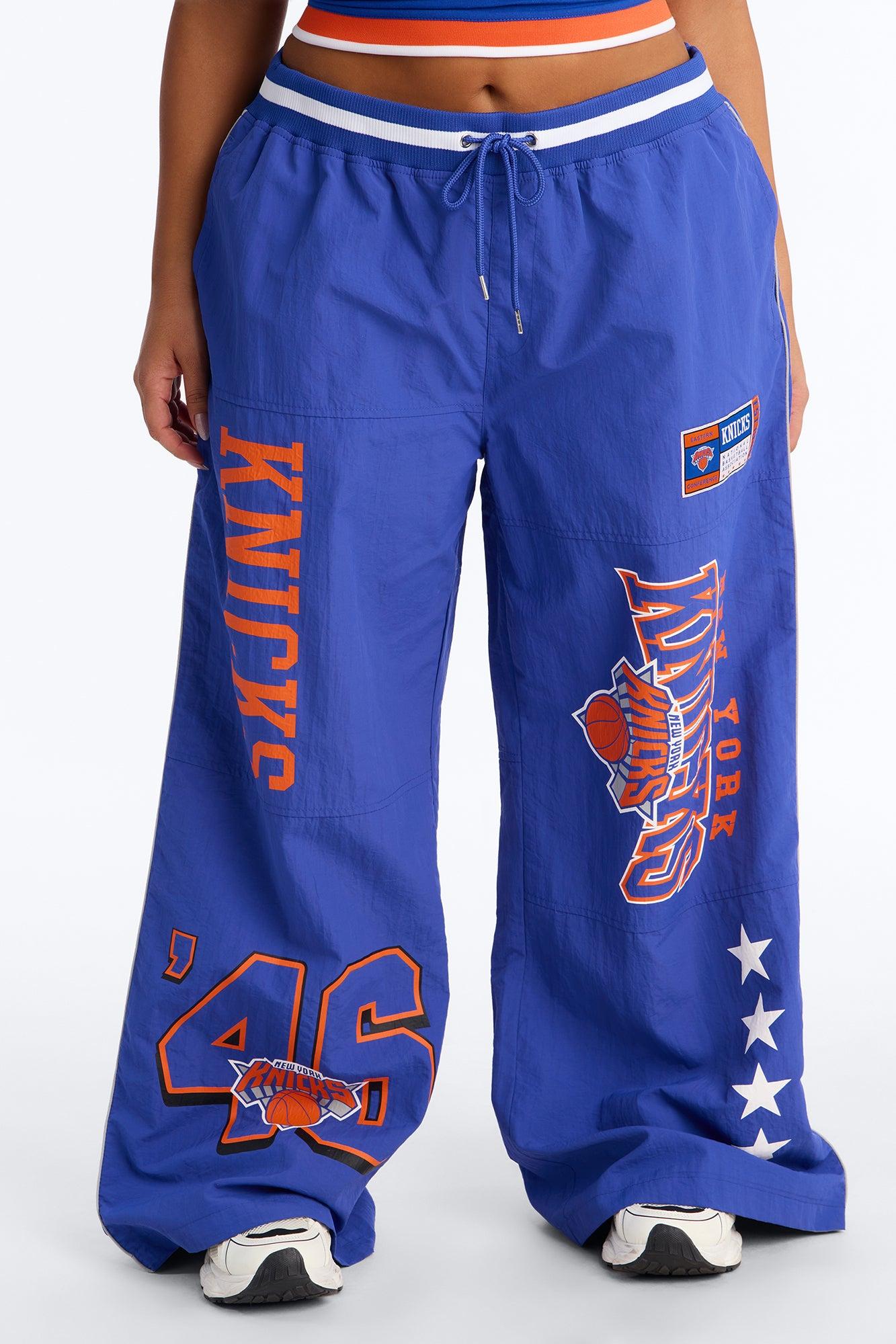 NBA New York Knicks Patchwork Cargo Wide Leg Pant - Royal Female Product Image