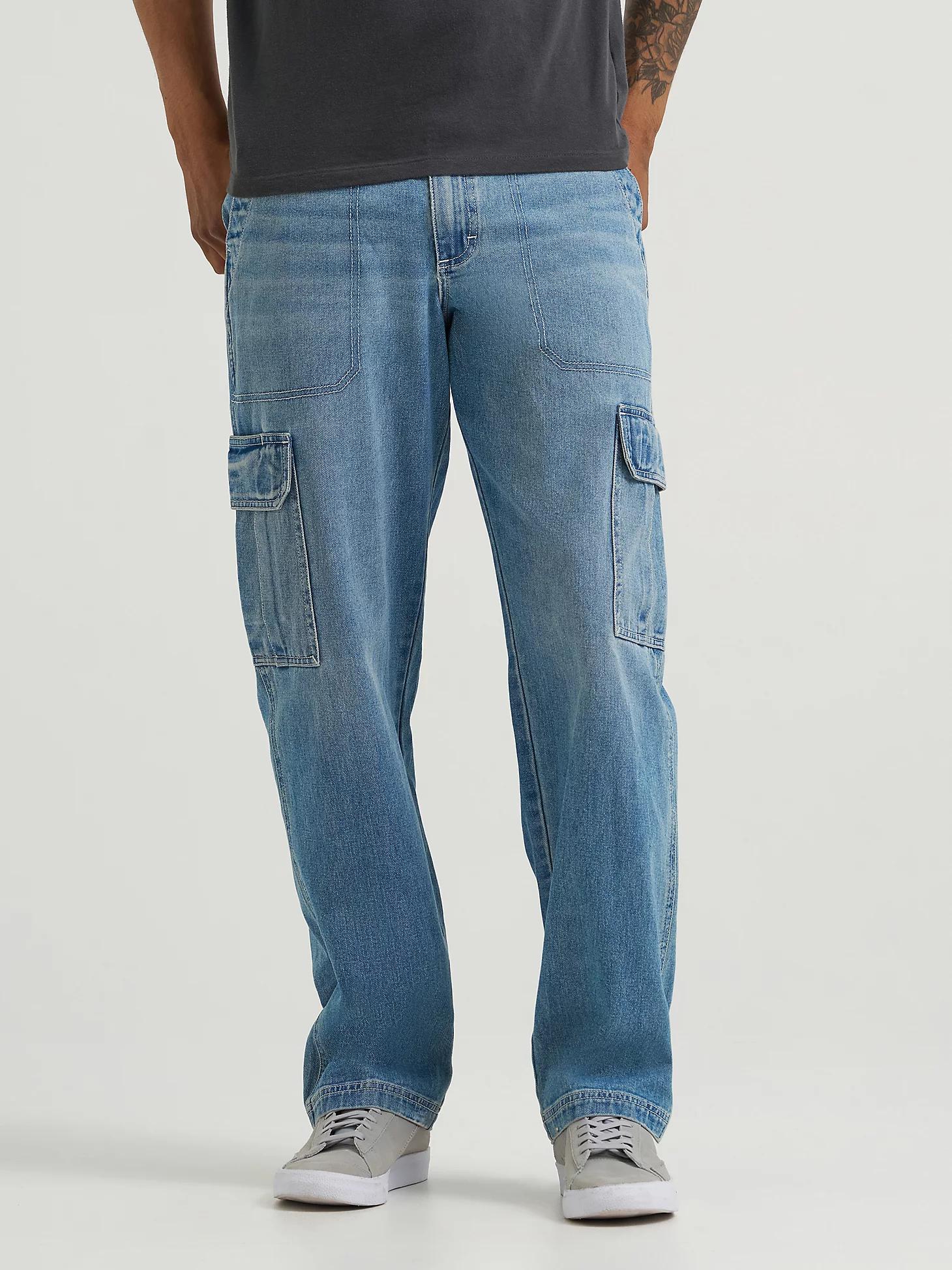 Men's Utility Denim Cargo in Mid Product Image