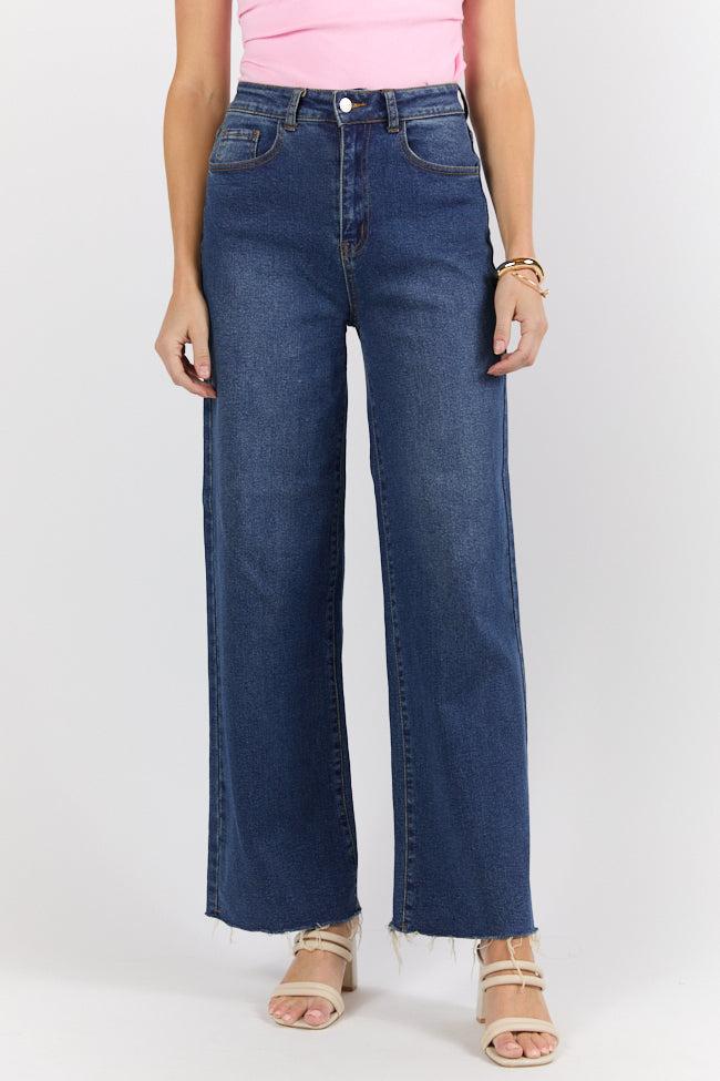 Kelsea Dark Wash Wide Leg Jeans Product Image