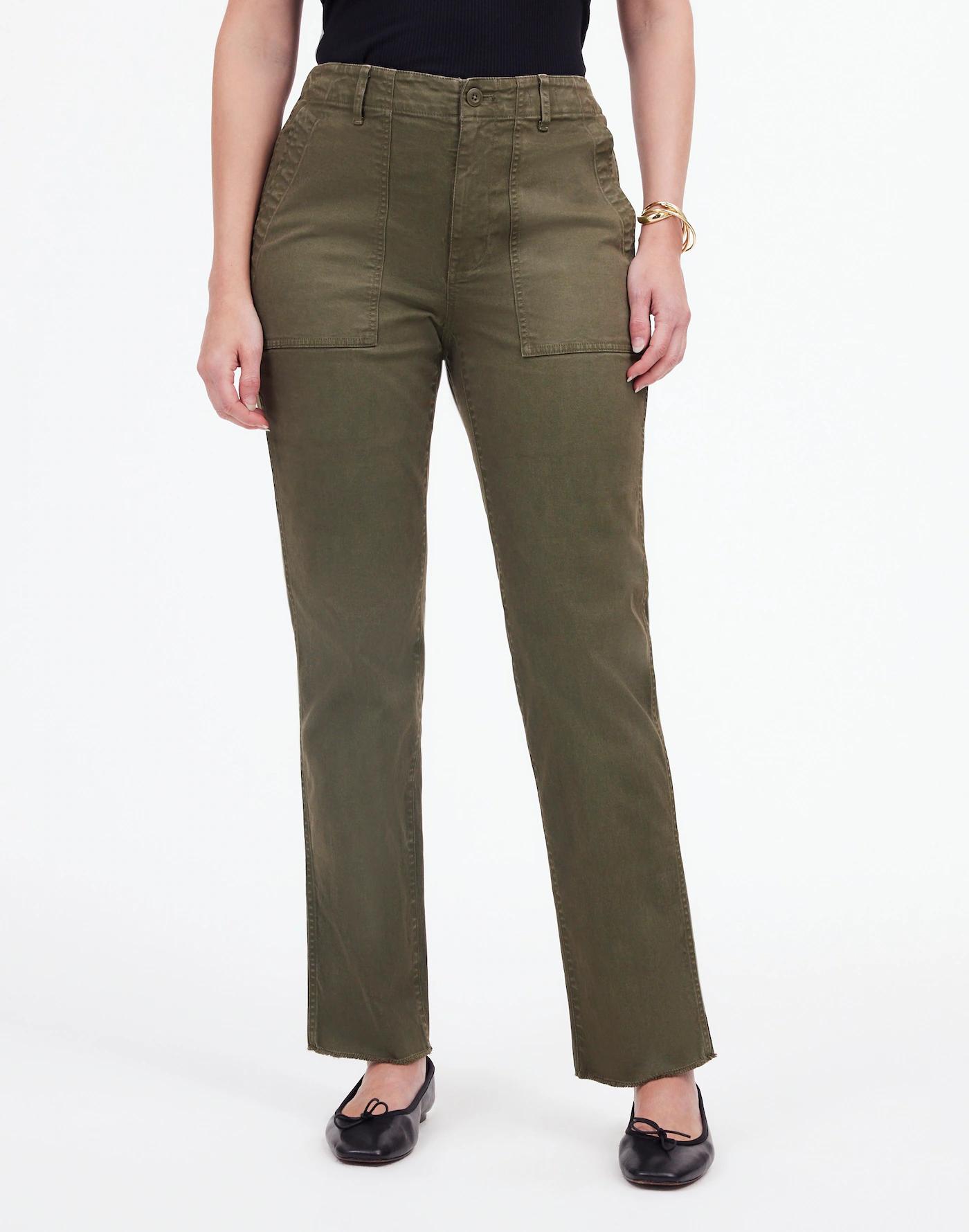 The Curvy Slim Straight Trouser Pant in Garment Dye Product Image