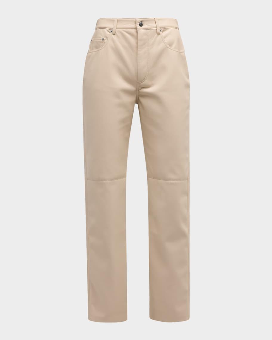 Vinni Straight-Leg Alt-Leather Crop Pants Product Image