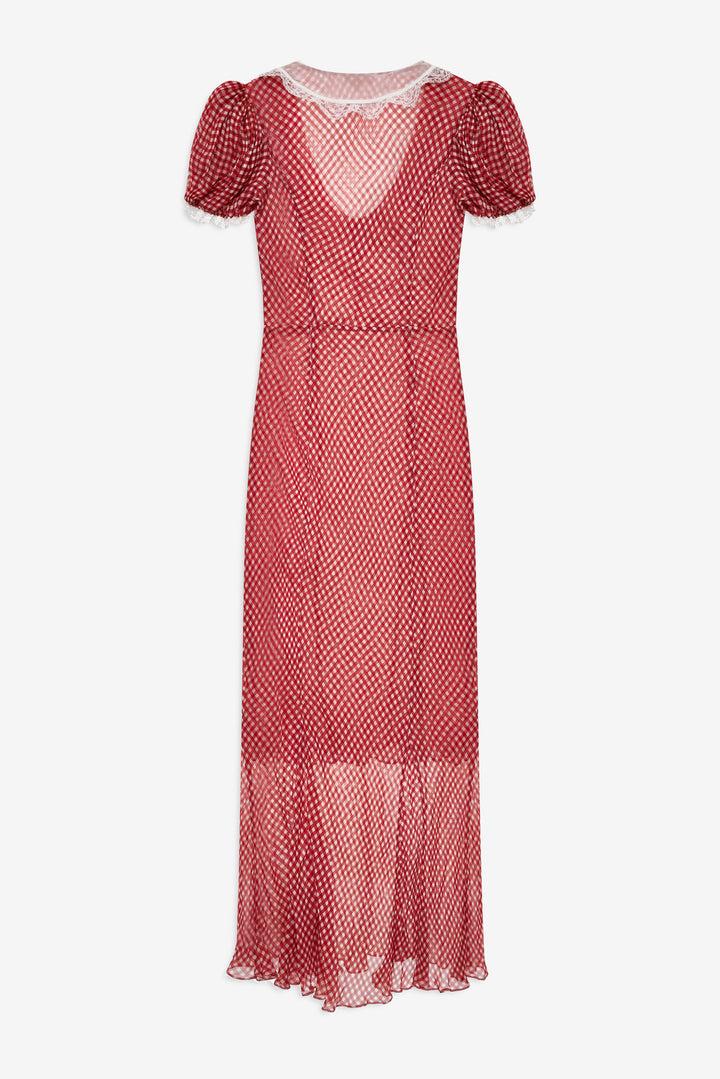 Bradford Gingham Maxi Dress — Red Product Image