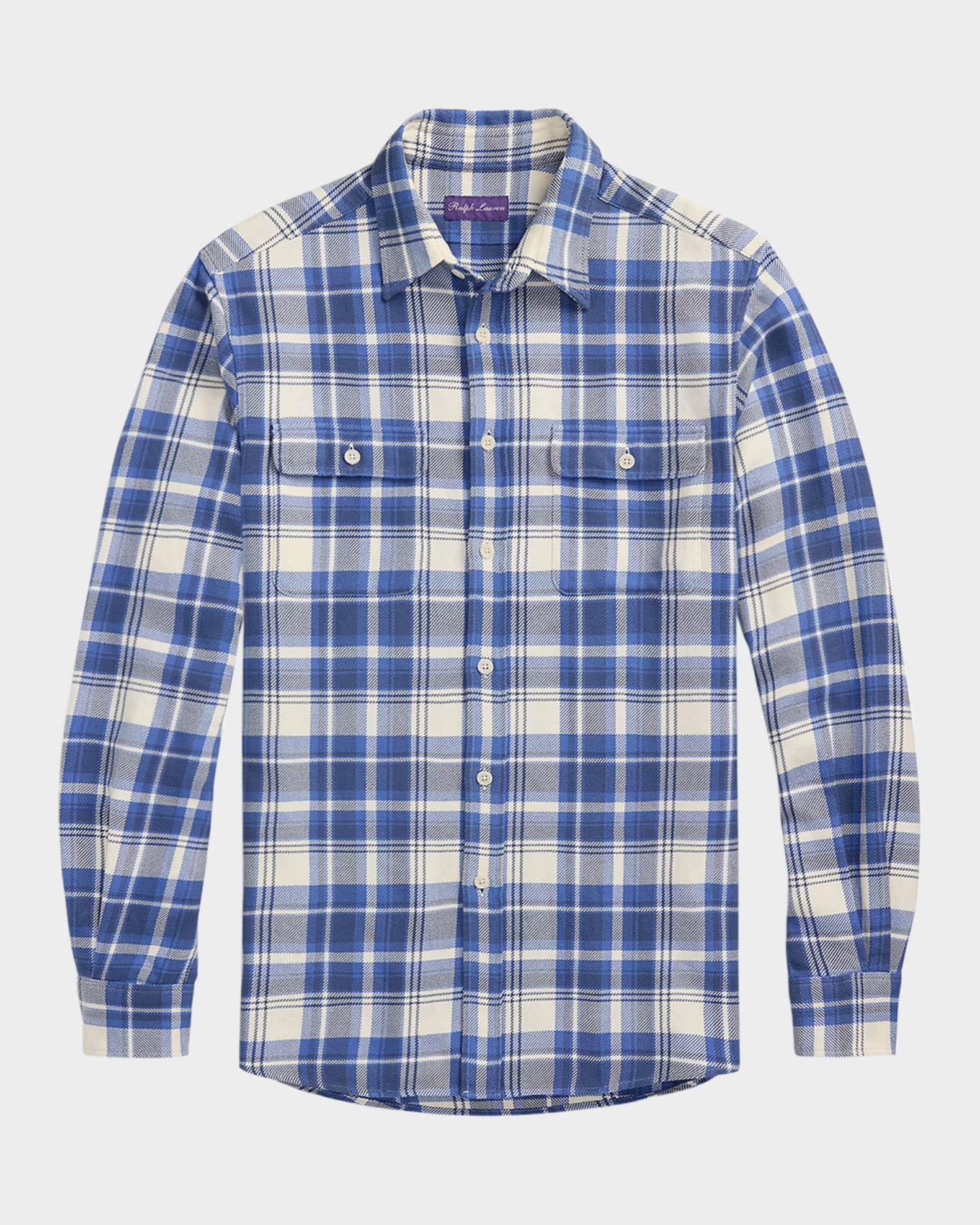 Men's Plaid Twill Sport Shirt Product Image