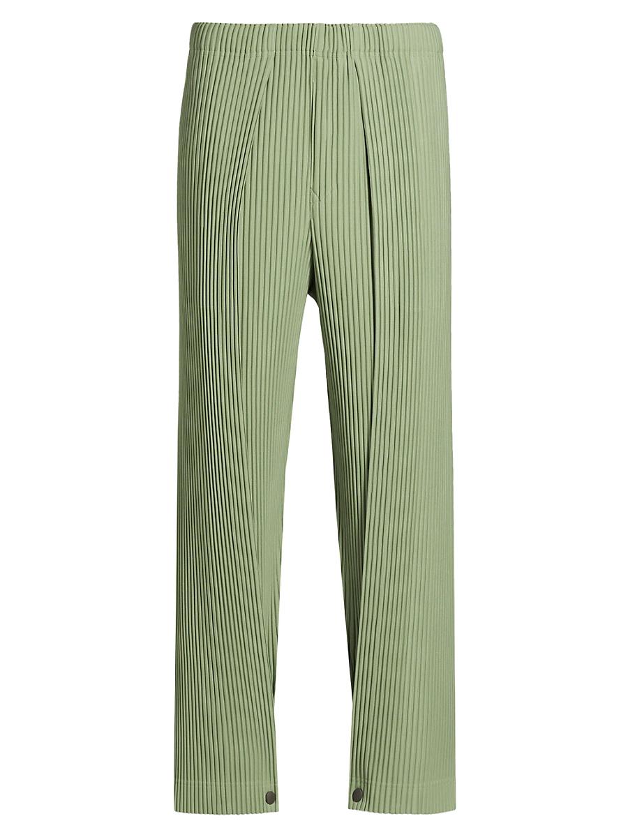 Mens Snap-Cuff Pleats Pants Product Image