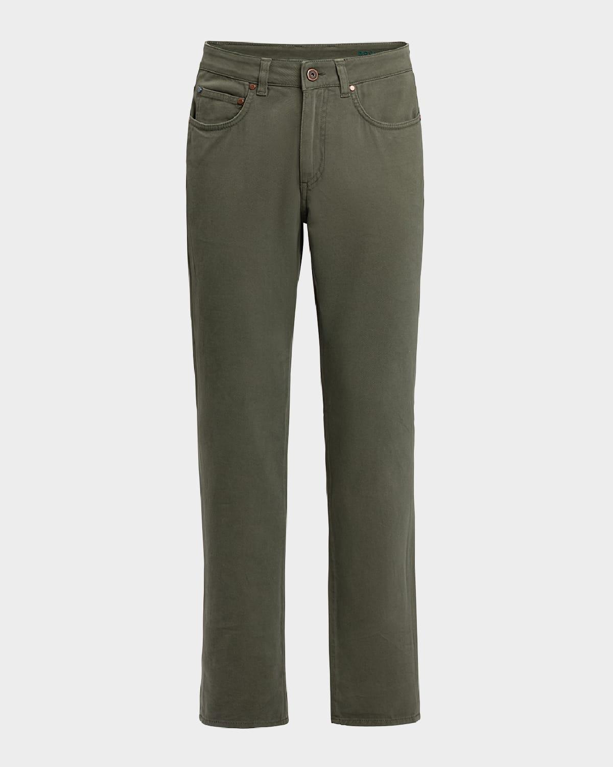 Mens Washed Cotton 5-Pocket Pants Product Image