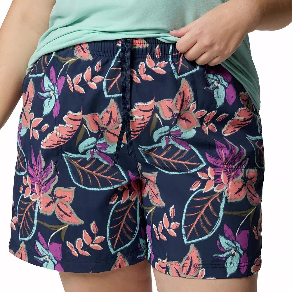 Plus Size Columbia Sandy River Printed Shorts III, Women's, Size: 1XL, Pink Pasteled Product Image