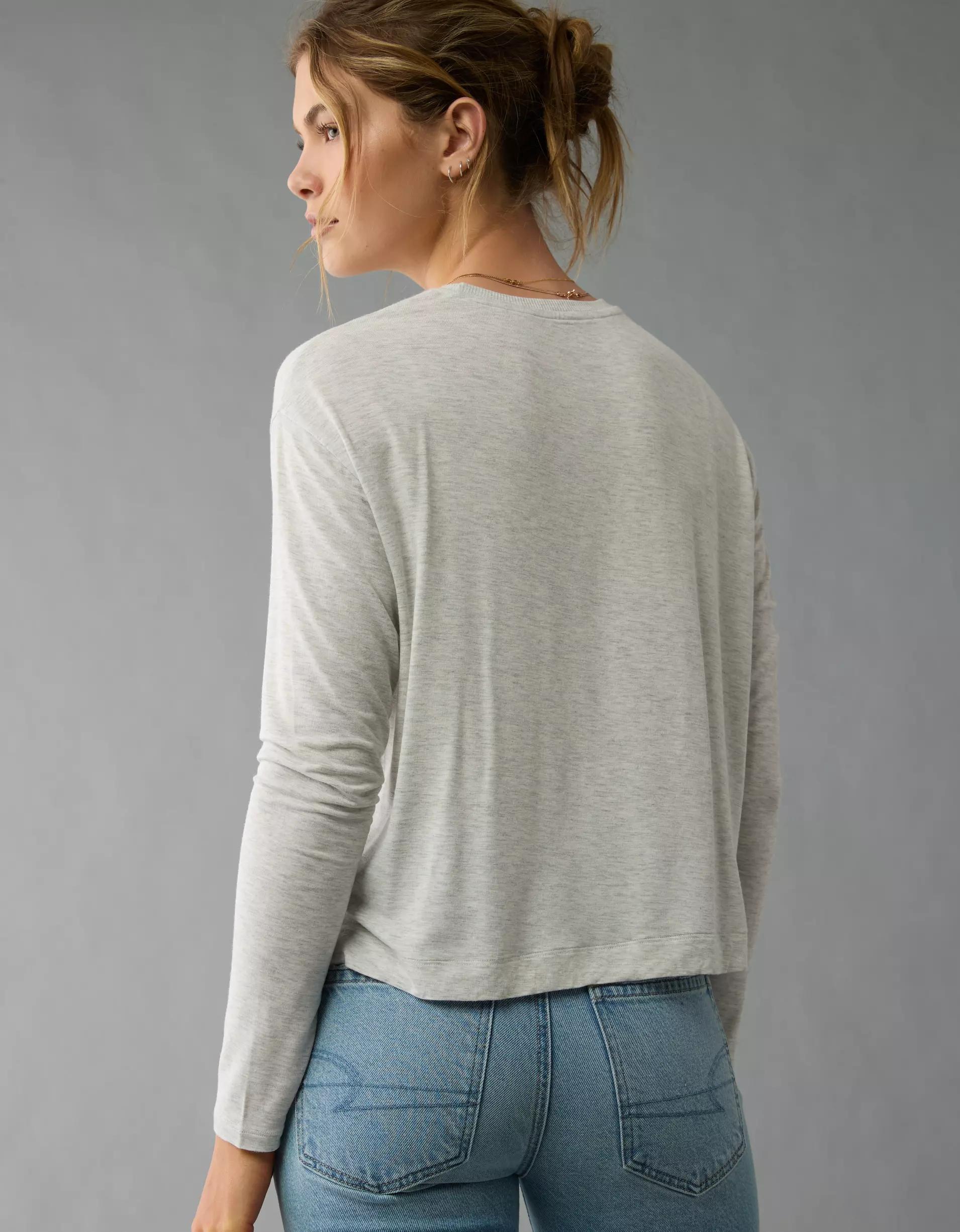 AE Soft & Sexy Long-Sleeve Pocket T-Shirt Product Image