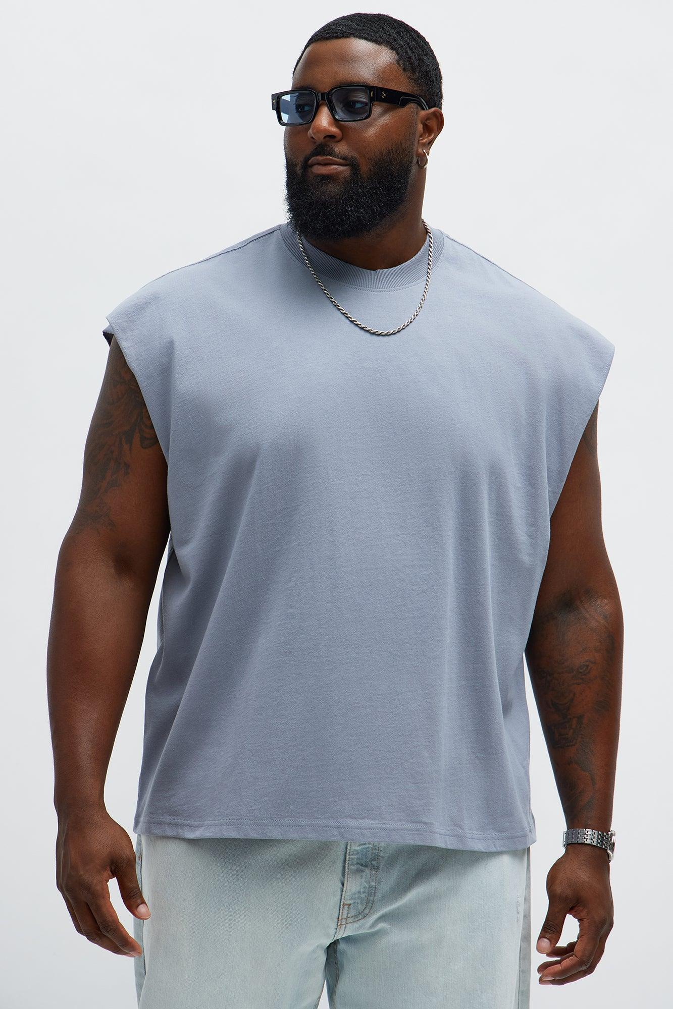 Relaxed Heavyweight Muscle Tee - Grey Product Image