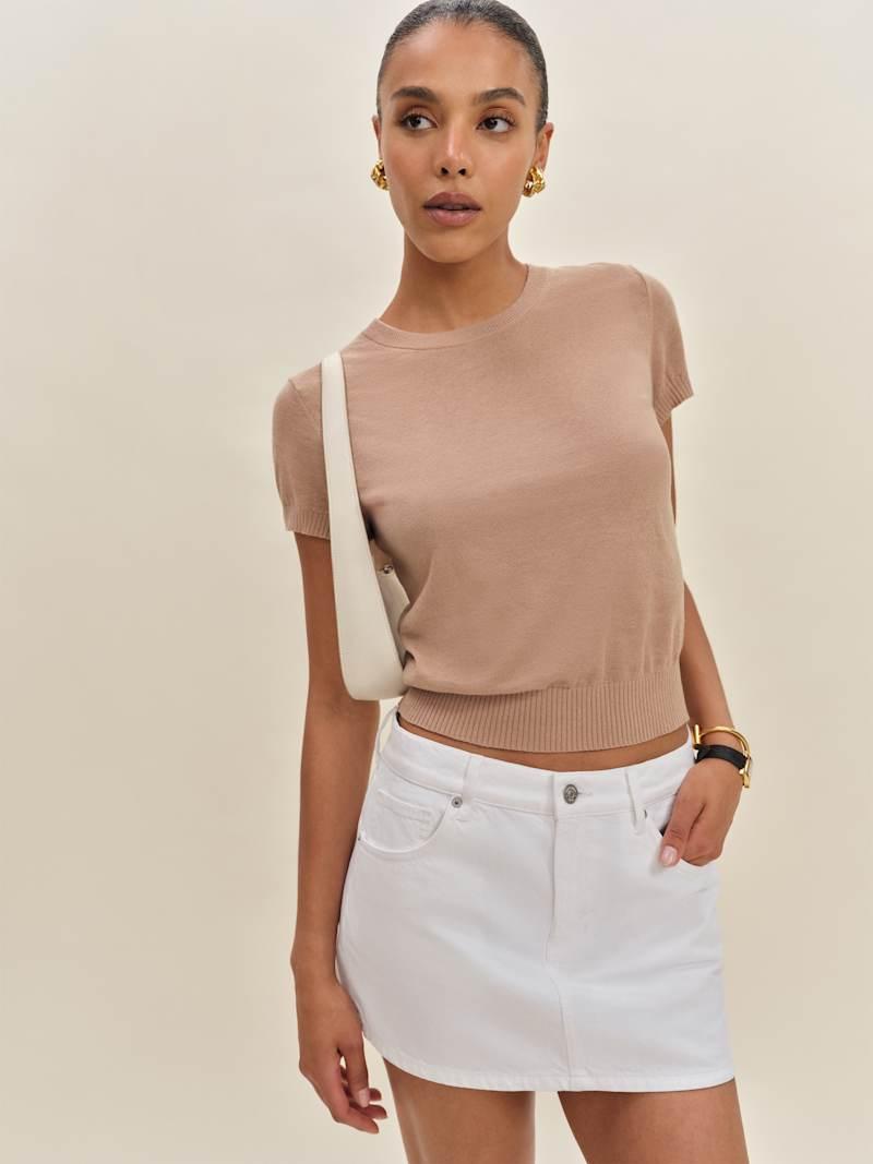 Hazel Low Rise Denim Mini Skirt Product Image