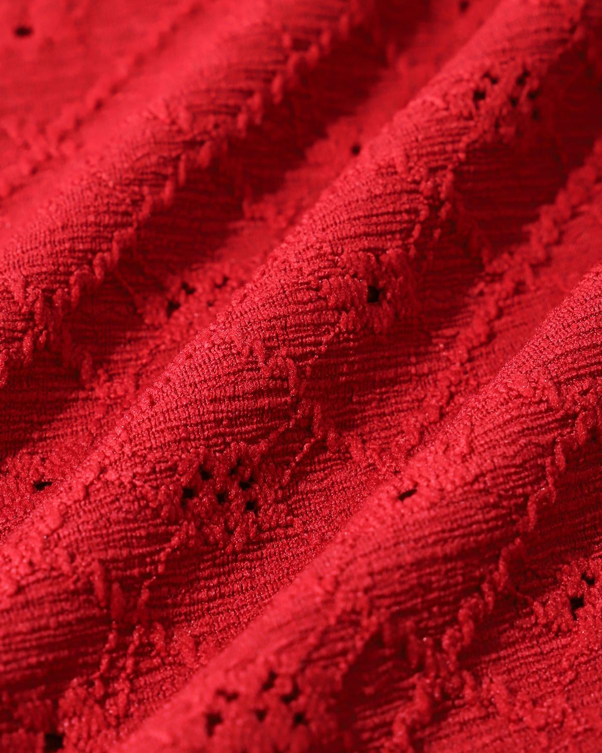 Red Front Tie Tankini Three-Piece Tankini Set Product Image