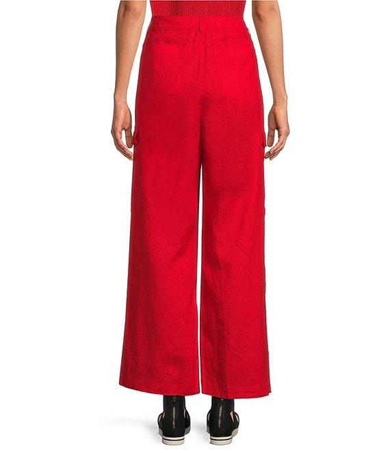 Eileen Fisher Organic Linen Wide-Leg Cargo Pants Product Image