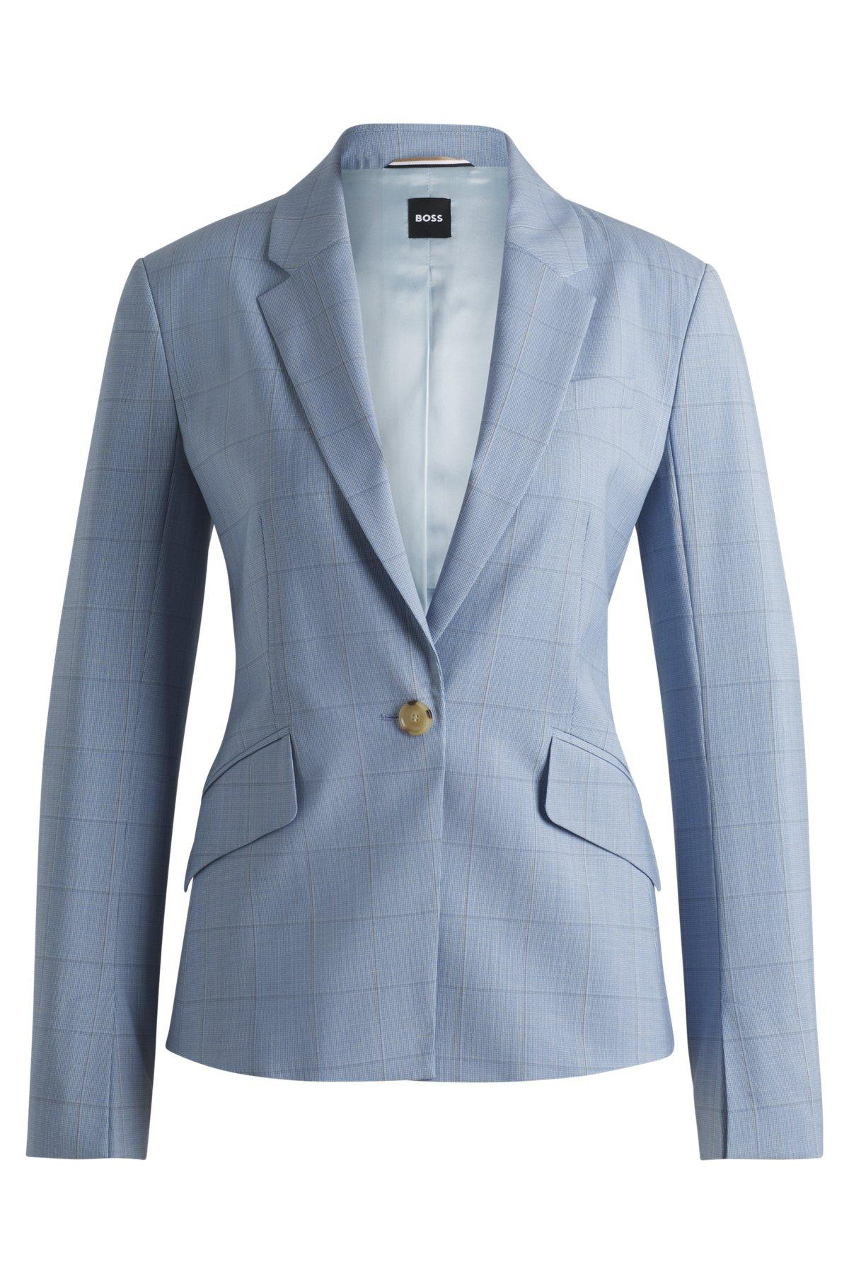 Slim-fit blazer in checked wool Product Image