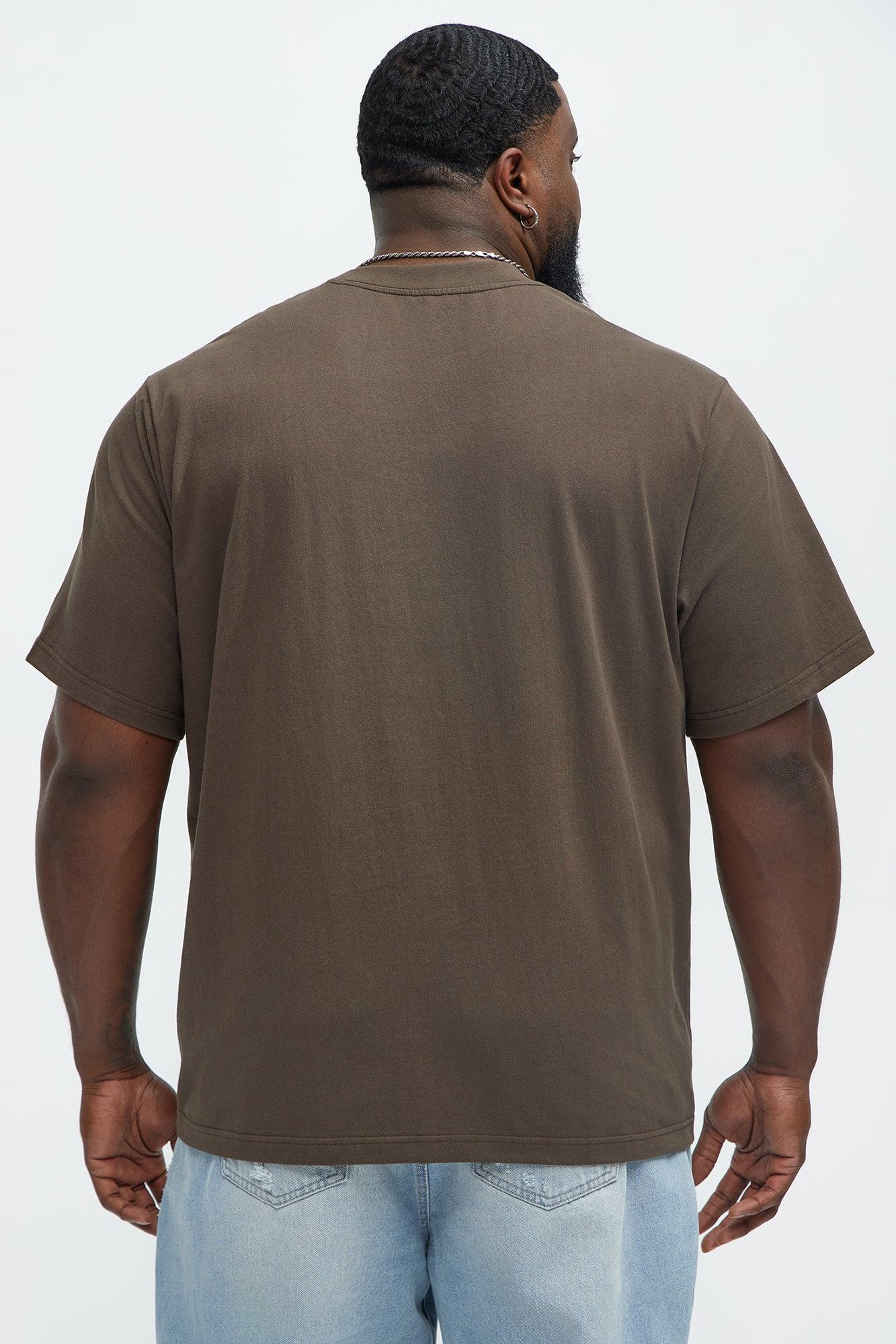 Oversized Heavyweight Short Sleeve Tee - Brown Product Image