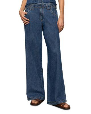 Arden Wide Leg Denim Pants  Product Image