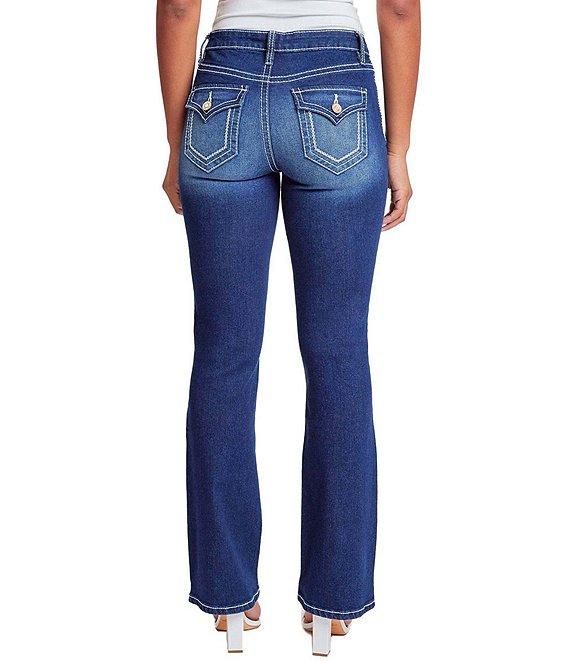 YMI Jeanswear Mid Rise Heavy Stitch Bootcut Jeans Product Image