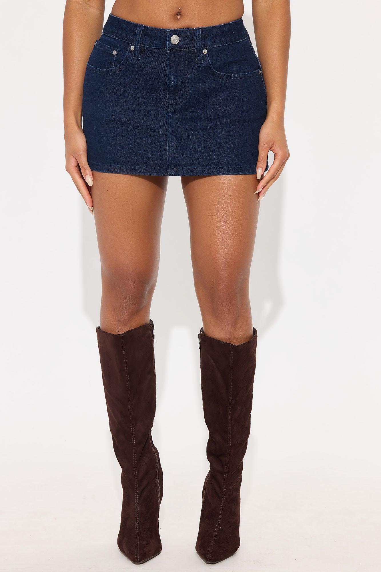 The OG Denim Micro Mini Skirt - Rinse Blue Wash Female Product Image
