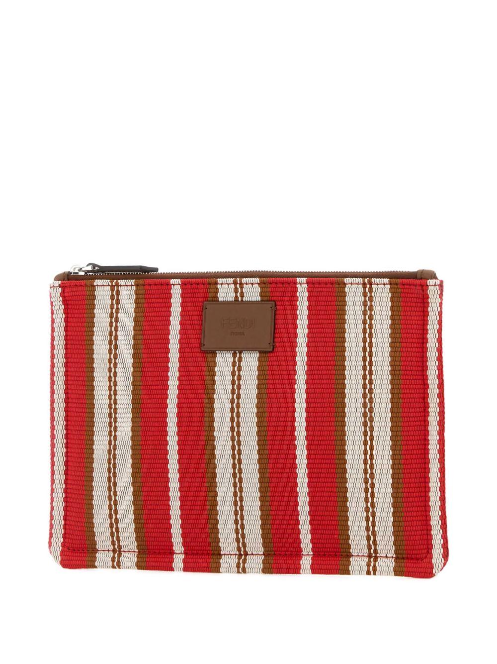 small striped canvas clutch Product Image