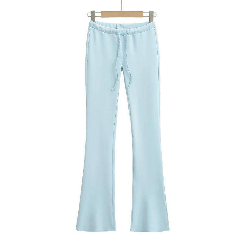 Plus Size Plain Button Detail Straight Leg Pants Women DarkBrown Office Straight Leg High Rise Office Pants BloomChic 10/M Product Image