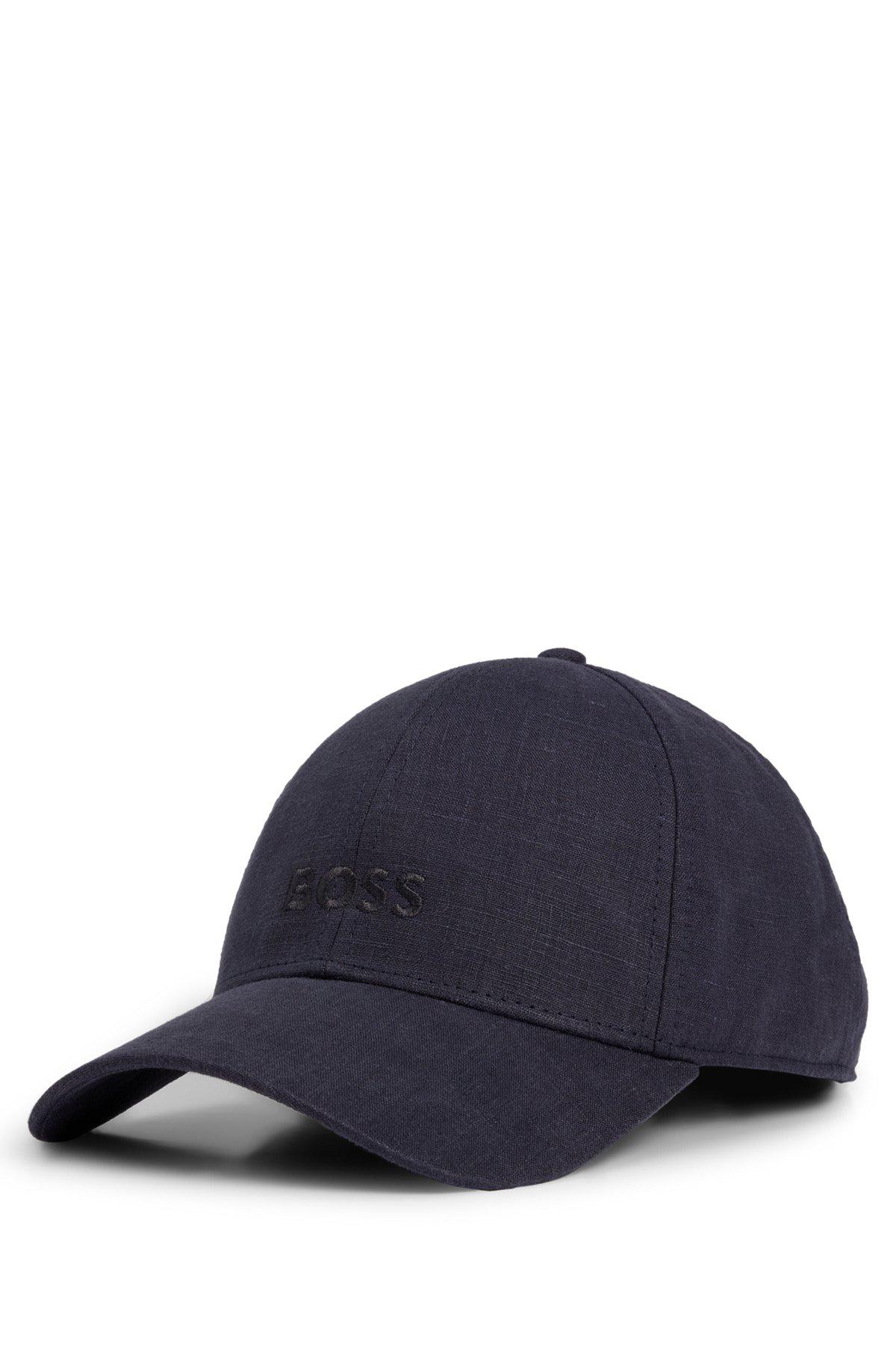 Linen cap with embroidered logo Product Image