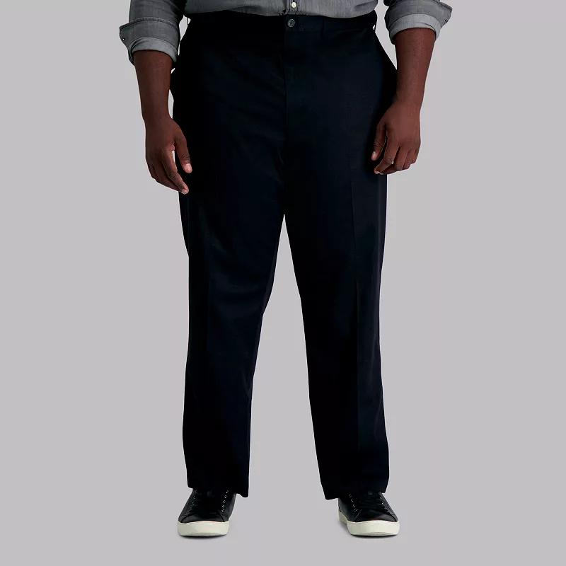 Big & Tall Haggar® Premium No-Iron Khaki Stretch Classic-Fit Flat-Front Expandable Waist Pants, Men's,  Product Image