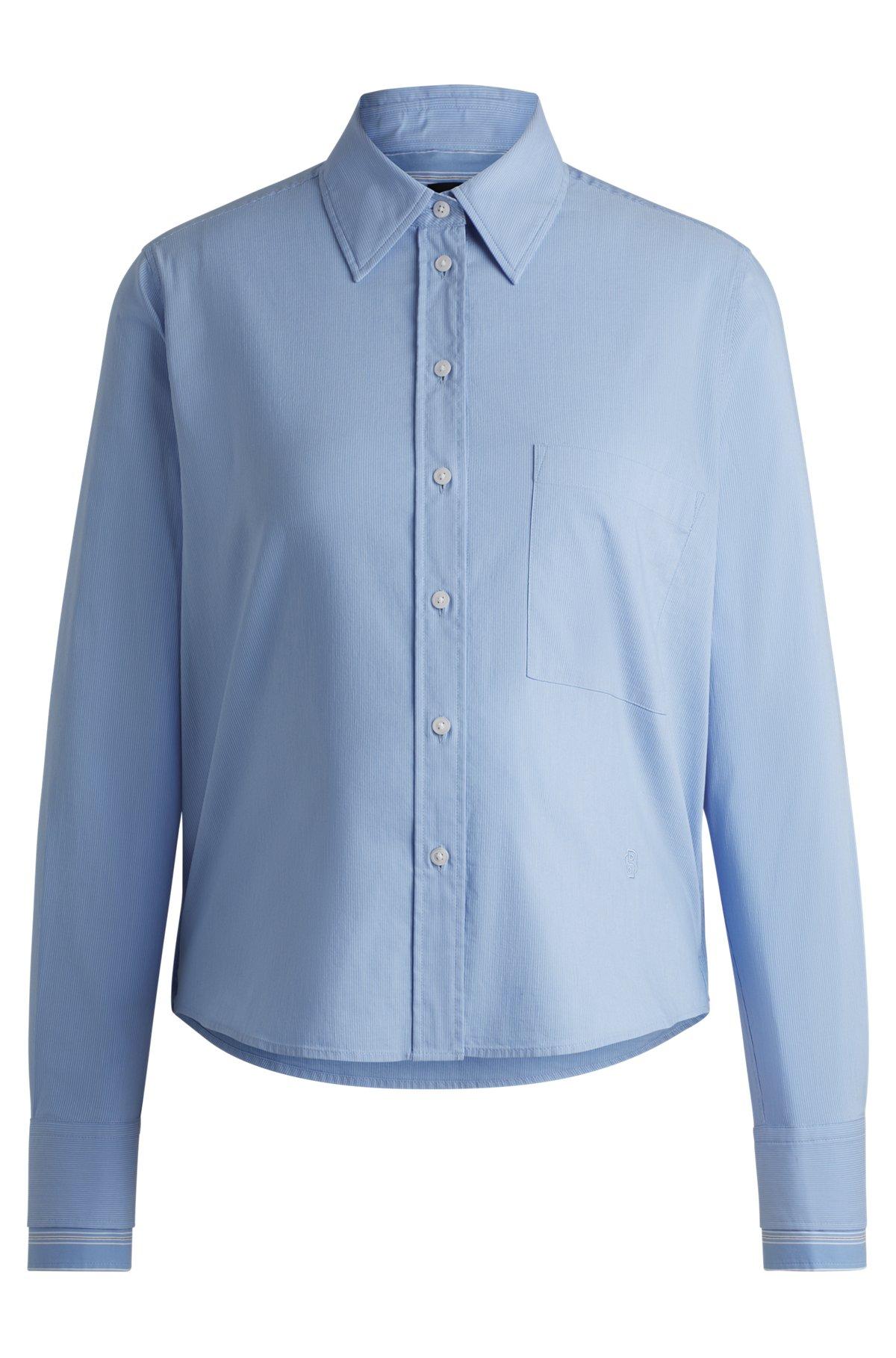 Regular-fit blouse in striped stretch cotton Product Image