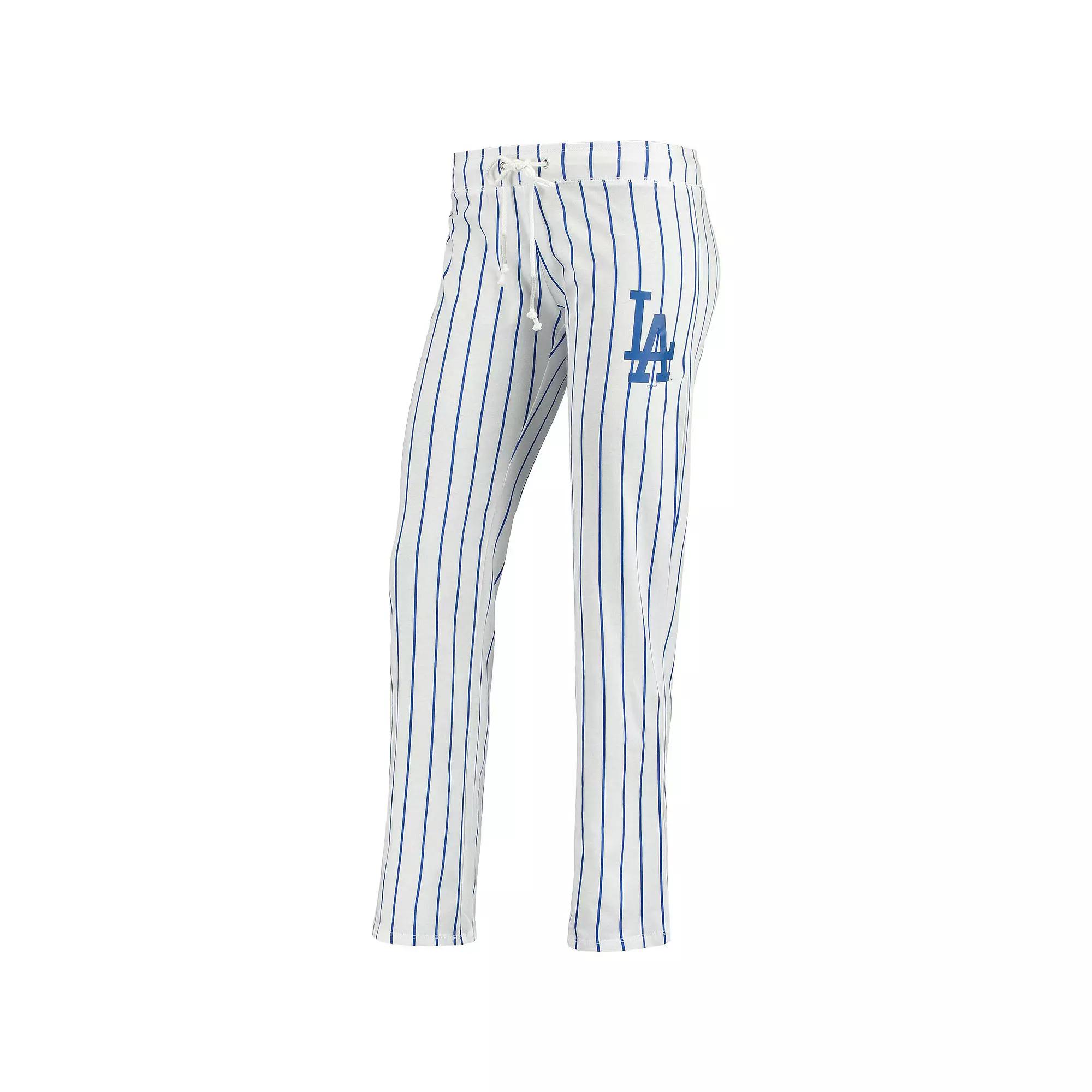 Women's Concepts Sport White Los Angeles Dodgers Vigor Pinstripe Sleep Pant,  Product Image
