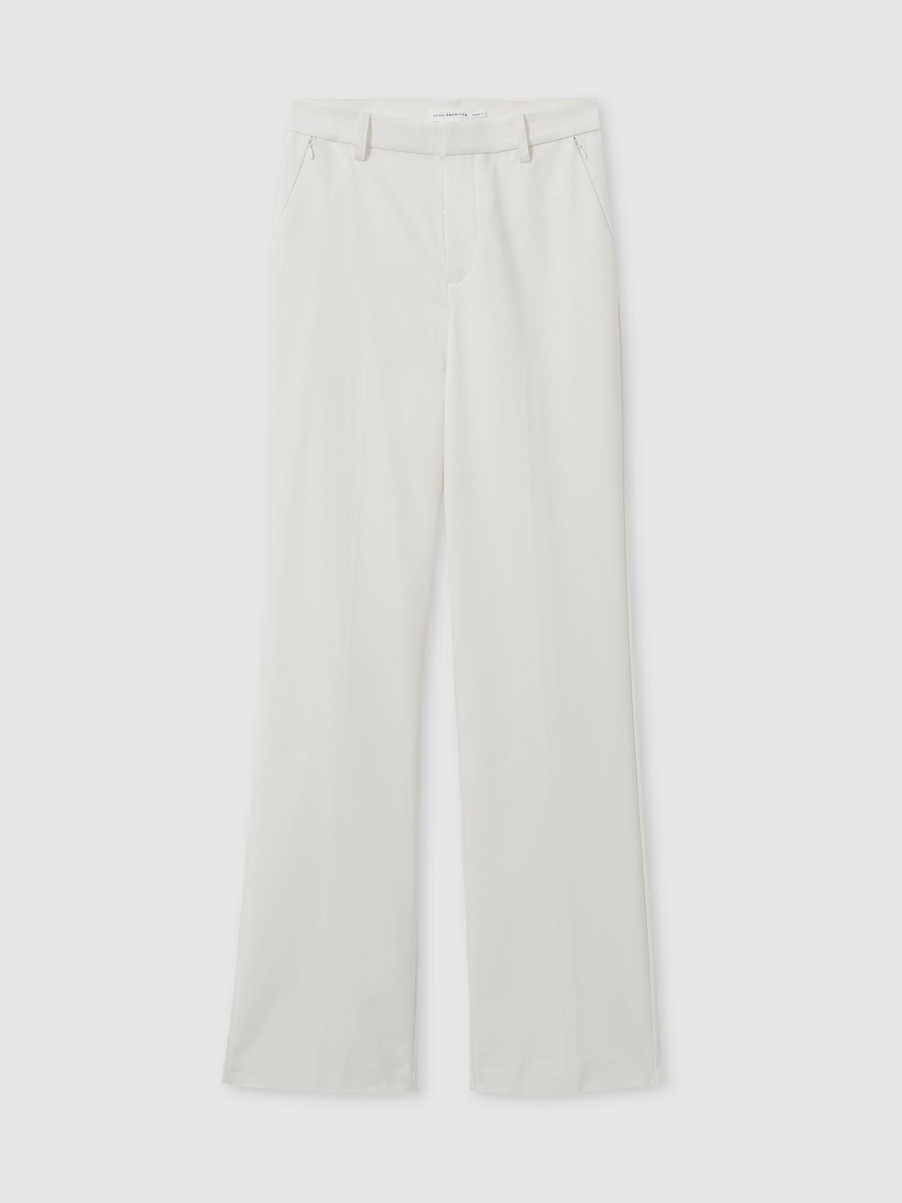 Good American Straight-Leg Trousers in Ivory Product Image