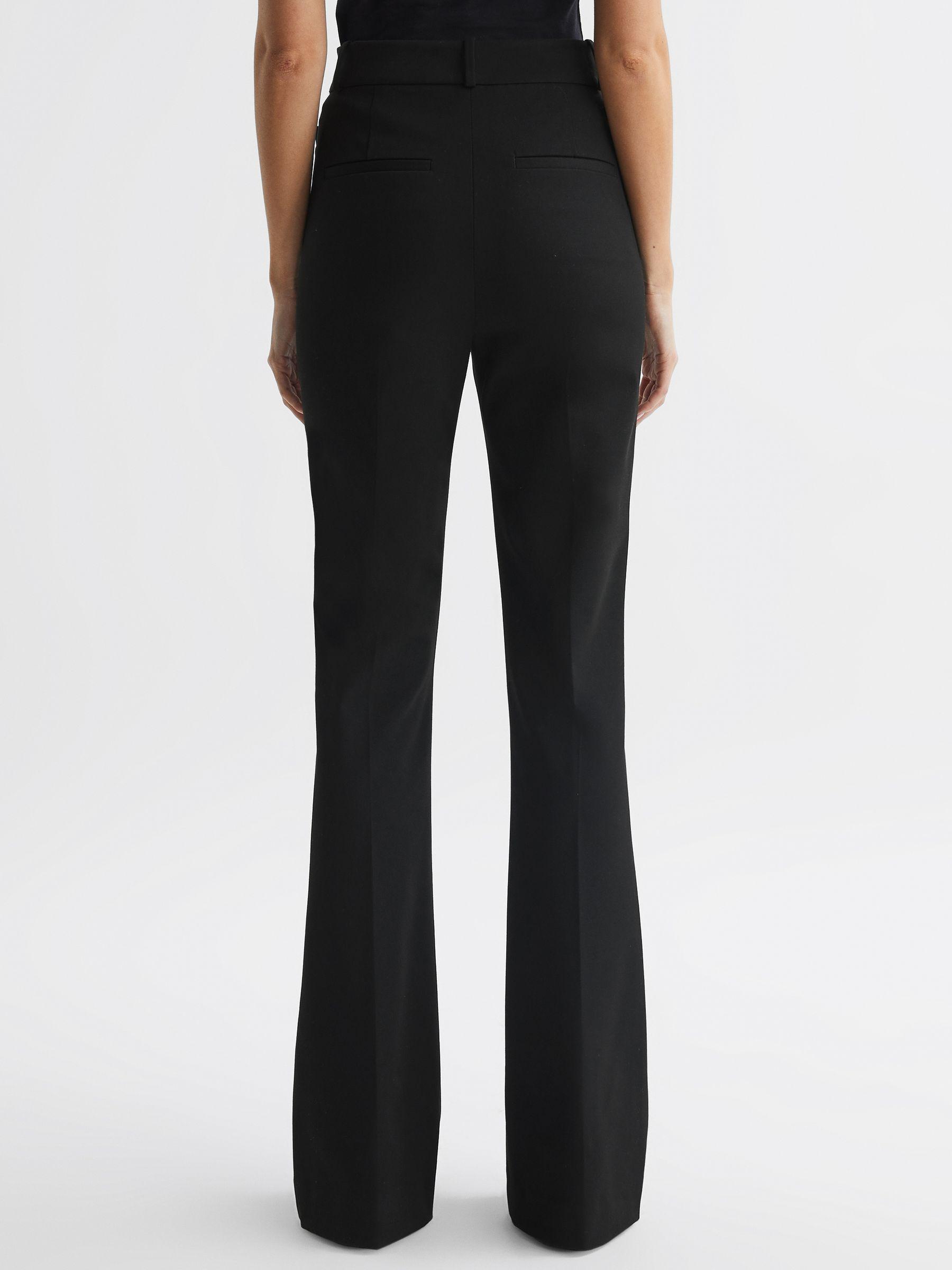 Petite Flared High Rise Trousers in Black Product Image