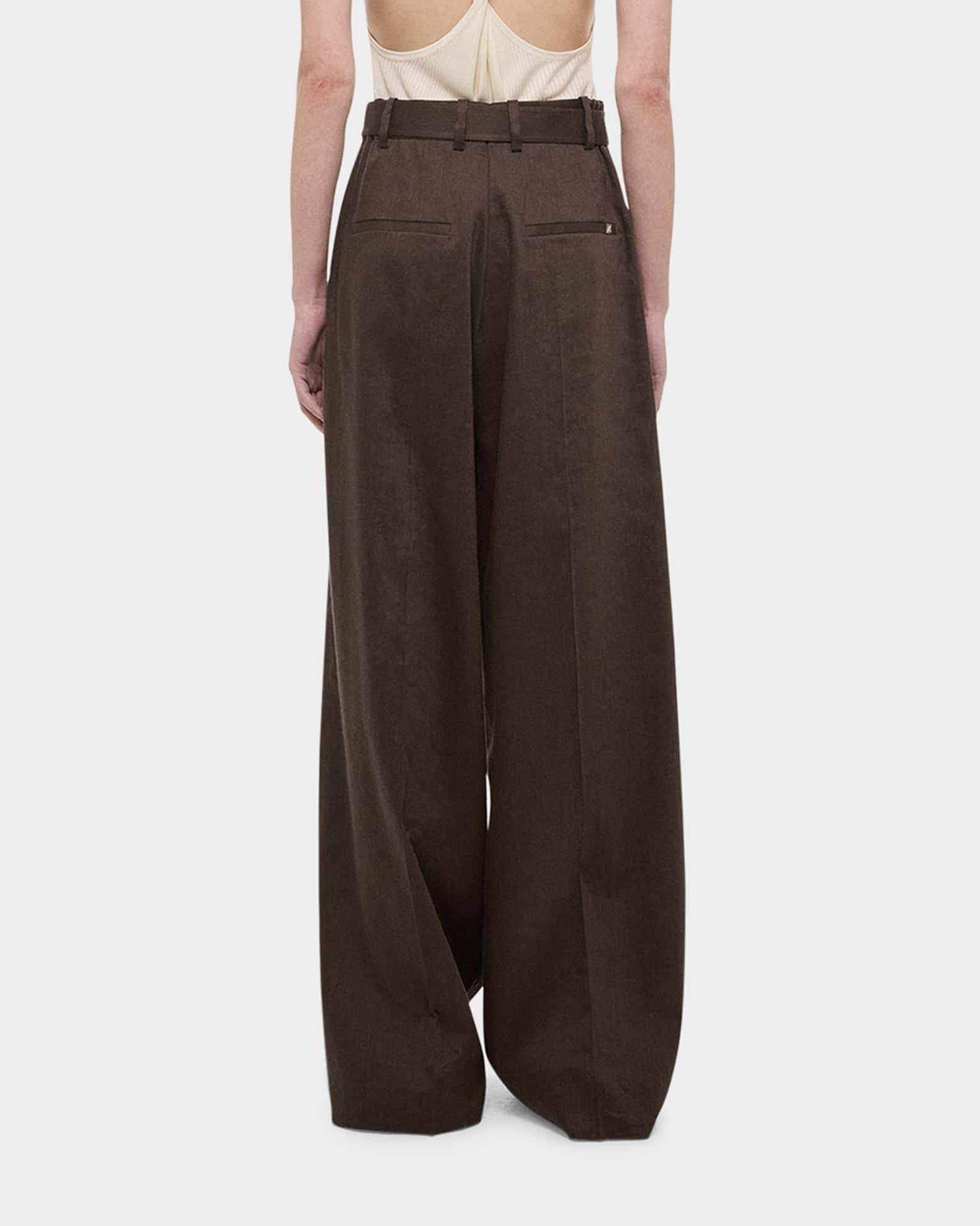 Wide Double-Pleat Trousers with Belt Product Image