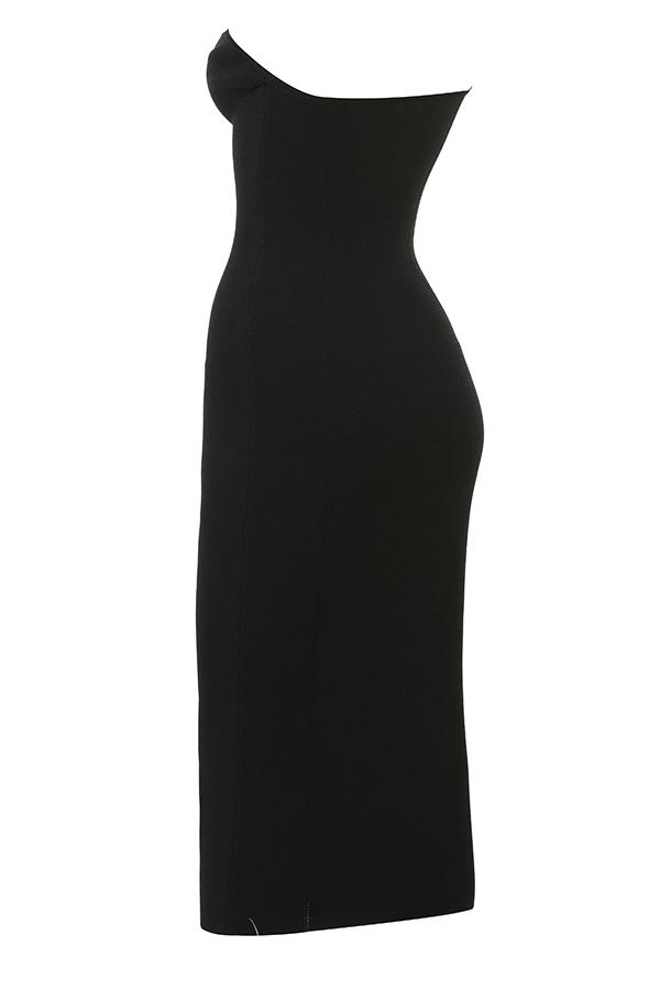 Magdalena  black strapless midi dress - sale Product Image