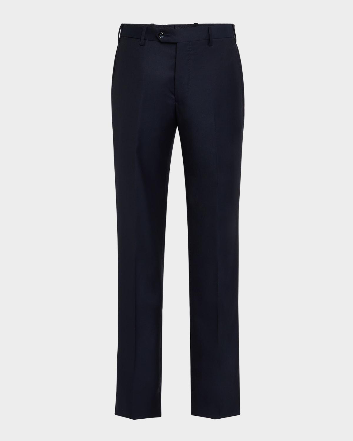 Mens Flat-Front Twill Trousers Product Image