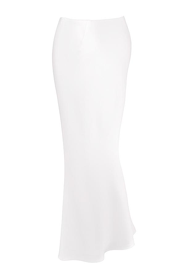 Sydel  white satin bias cut maxi skirt - sale Product Image