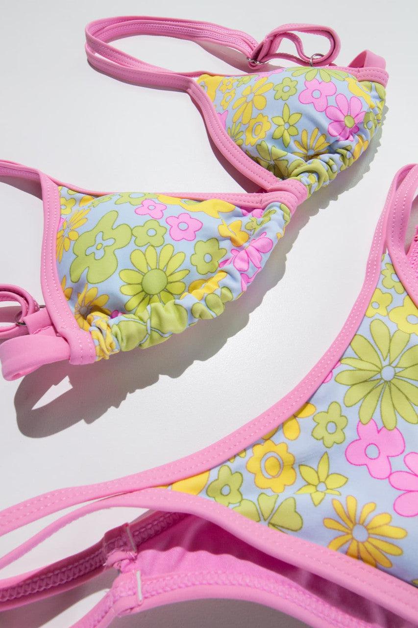 Pink 70s Floral Bikini Bottom Product Image