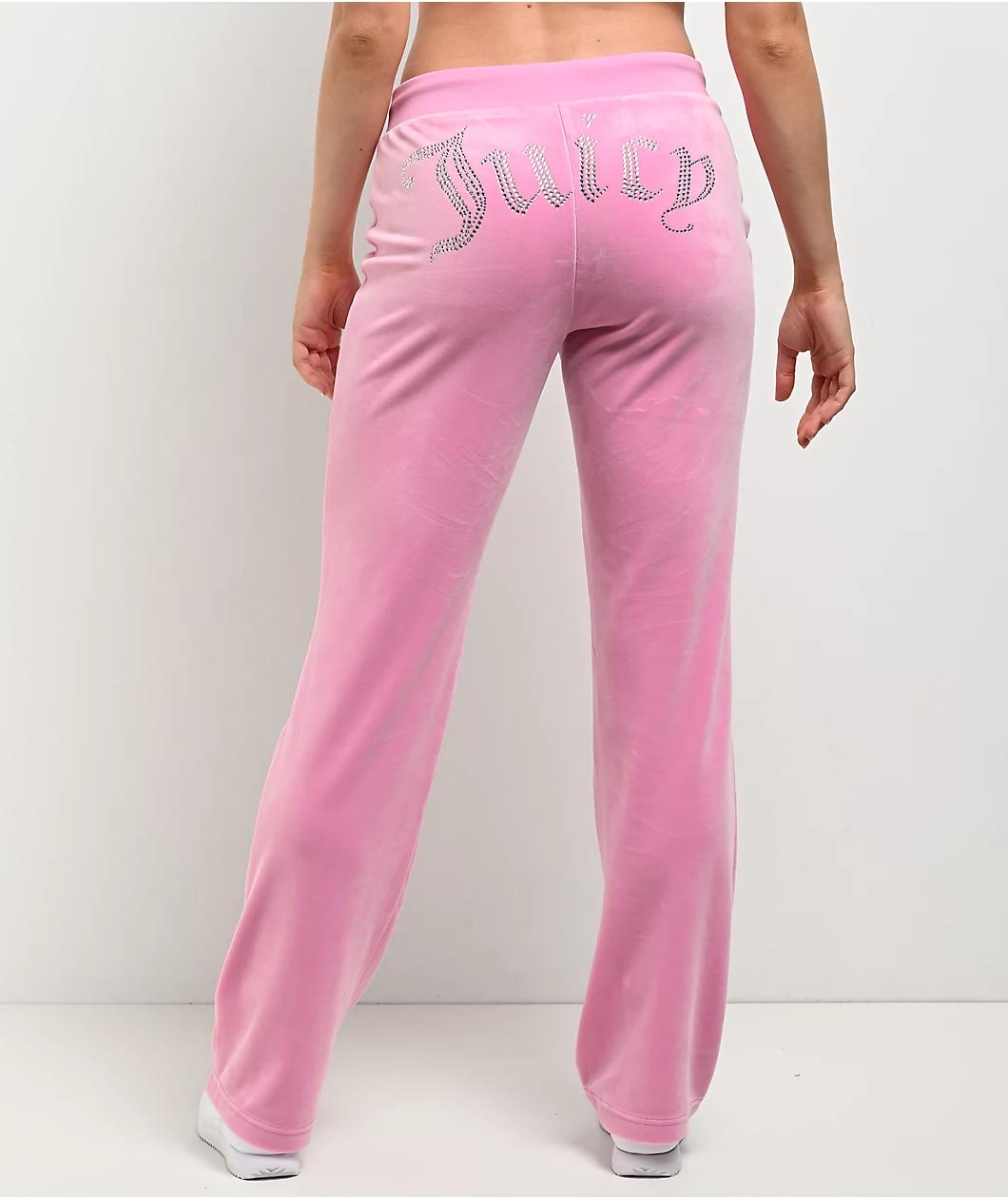 Juicy Couture OG Big Bling Fanciful Velour Track Pants Product Image