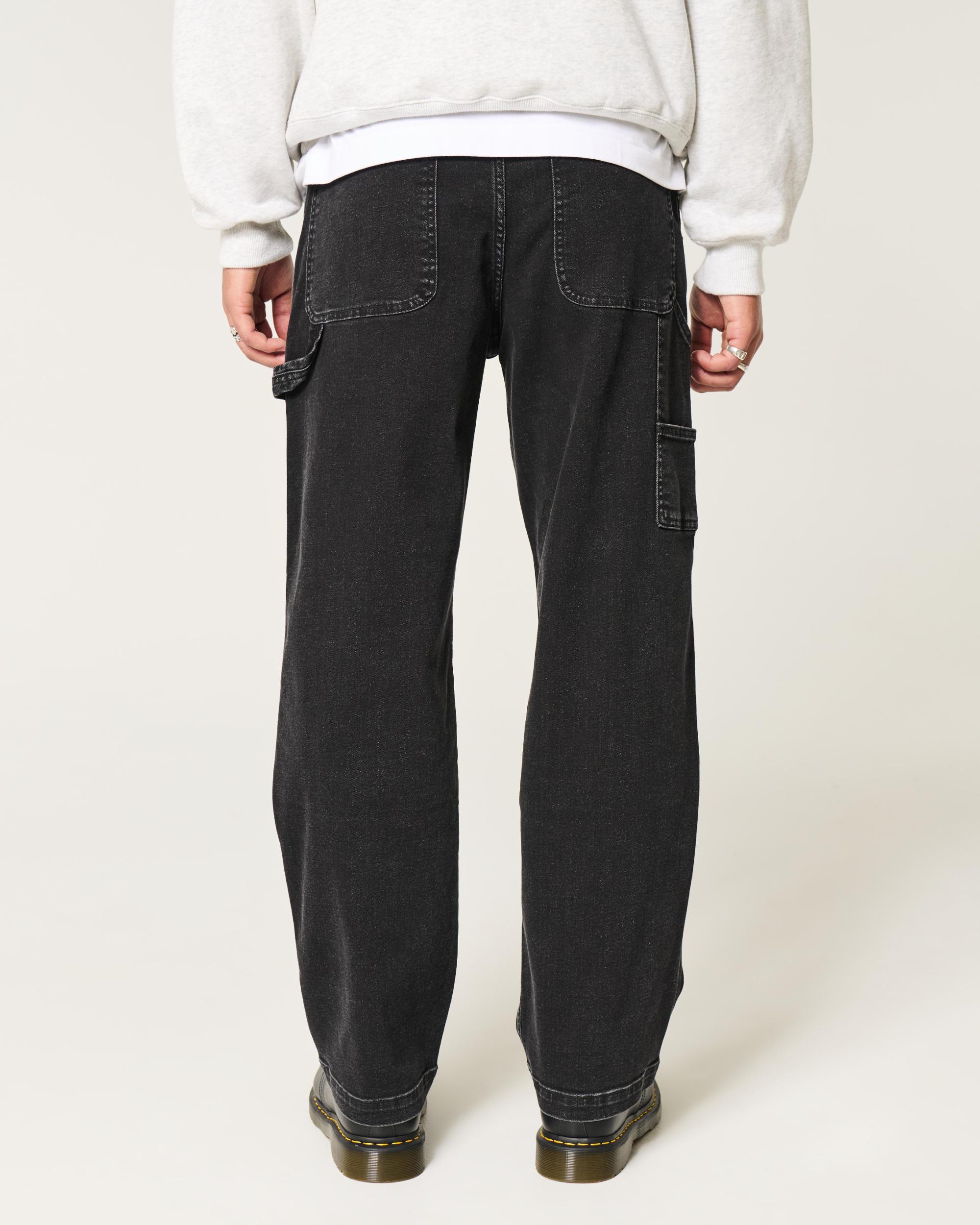 Black Baggy Carpenter Jeans Product Image