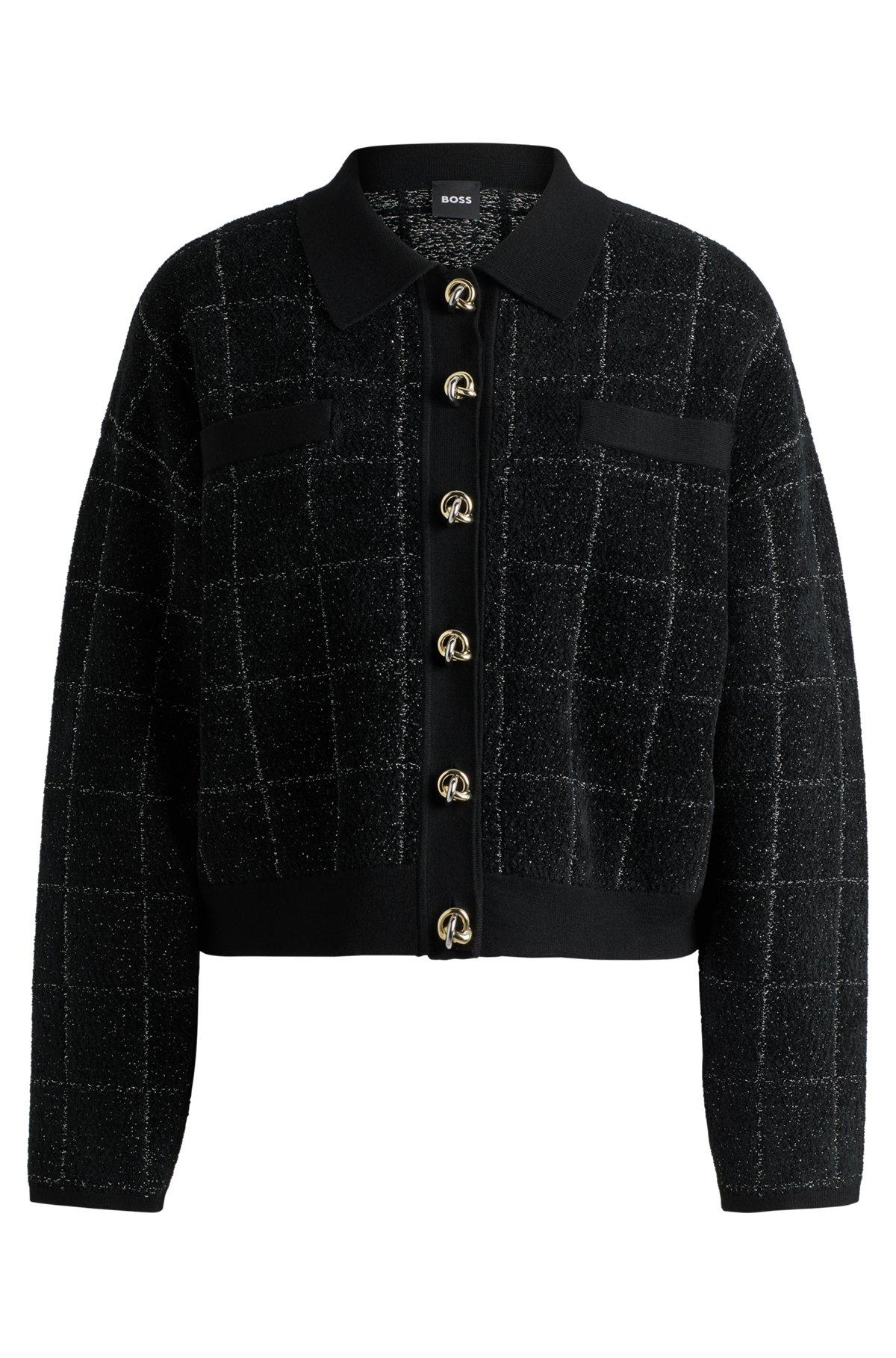 Cropped jacket in sparkle tweed with feature buttons Product Image
