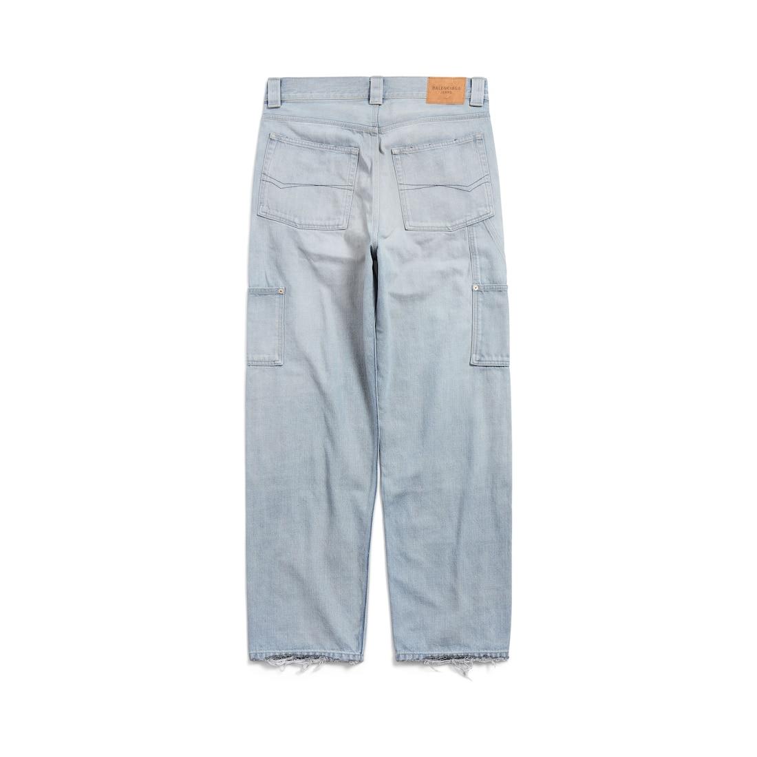 Women's Ripped Off Loose Fit Pants in Light Blue Product Image