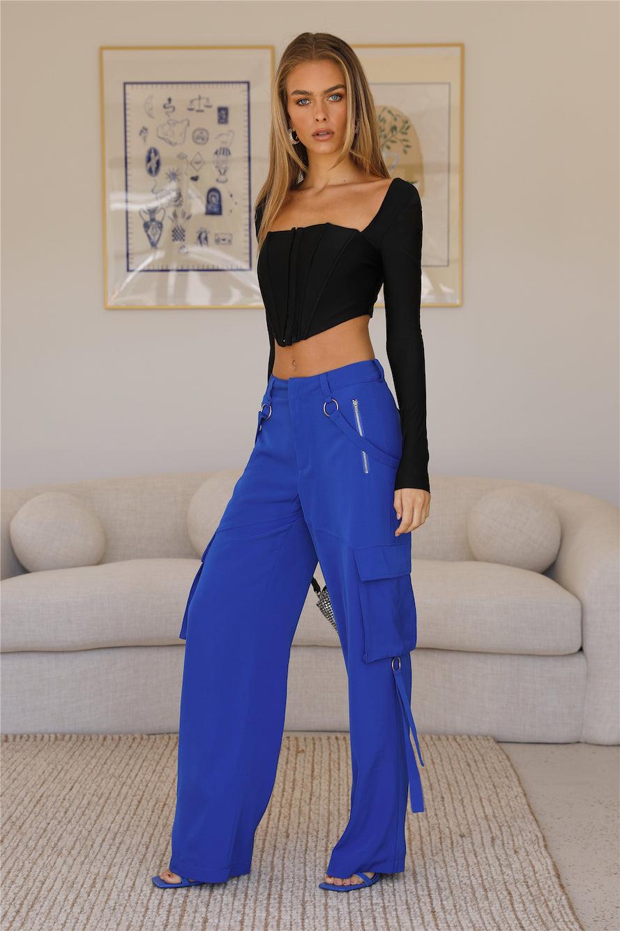 Hayley Cargo Pants Blue Product Image
