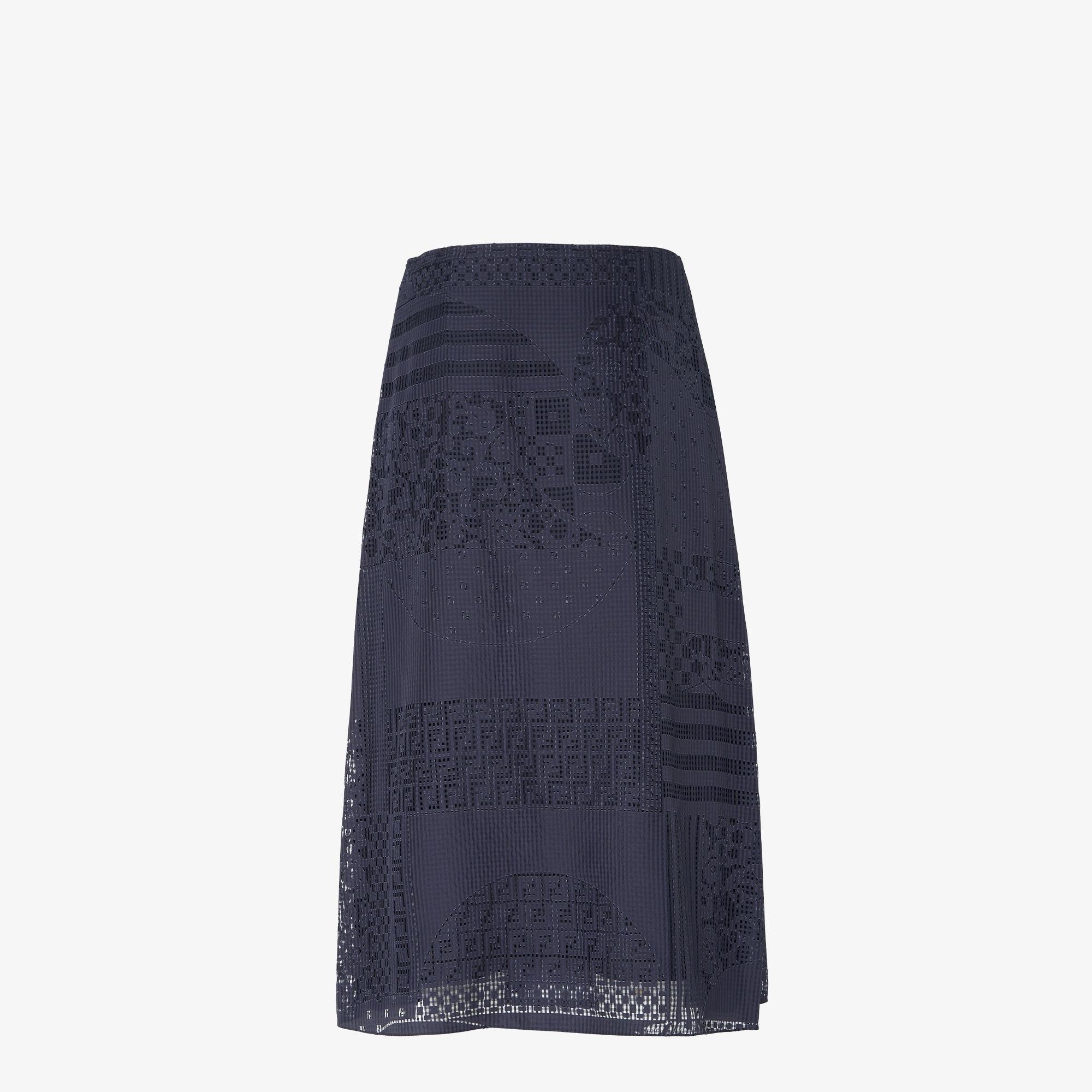 SkirtBlue silk and viscose burnout skirt Product Image