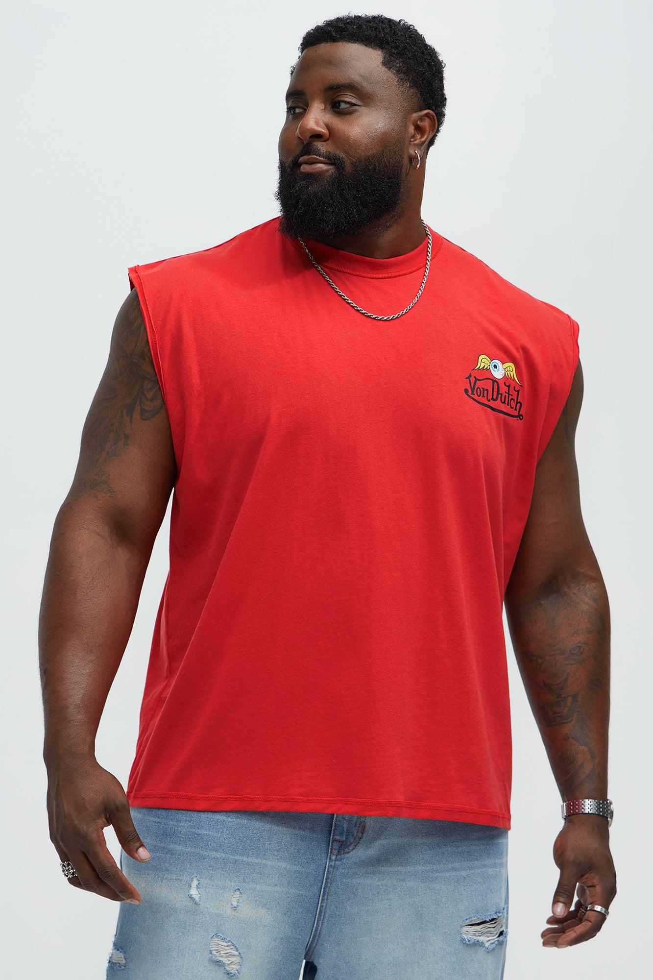 Von Dutch Winged Eyed Logo Muscle Tee - Red Product Image