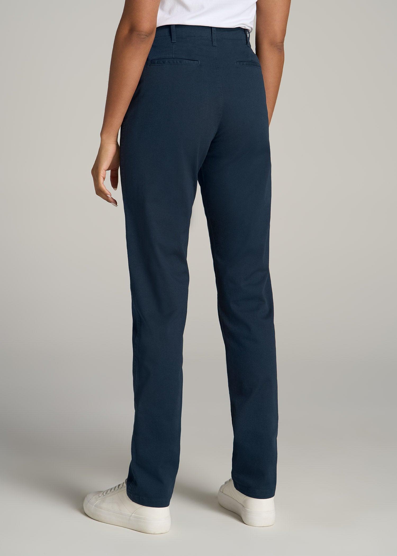 High Rise Tapered Chino Pants for Tall Women in Marine Navy Female Product Image