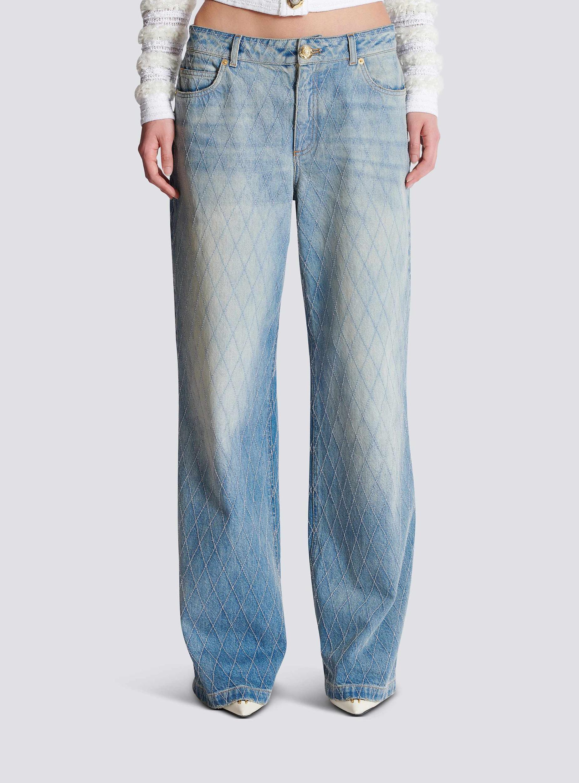 Diamond denim straight-fit jeans Product Image