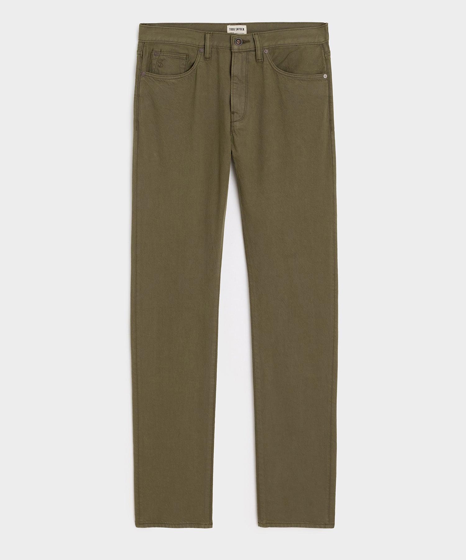 Slim Garment-Dyed Jean in Olive Product Image