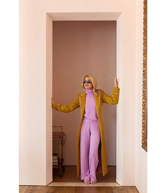 Antonio Melani x The Nat Note Bea Wool Blend Tie Front Notch Lapel Collar Trench Coat Product Image