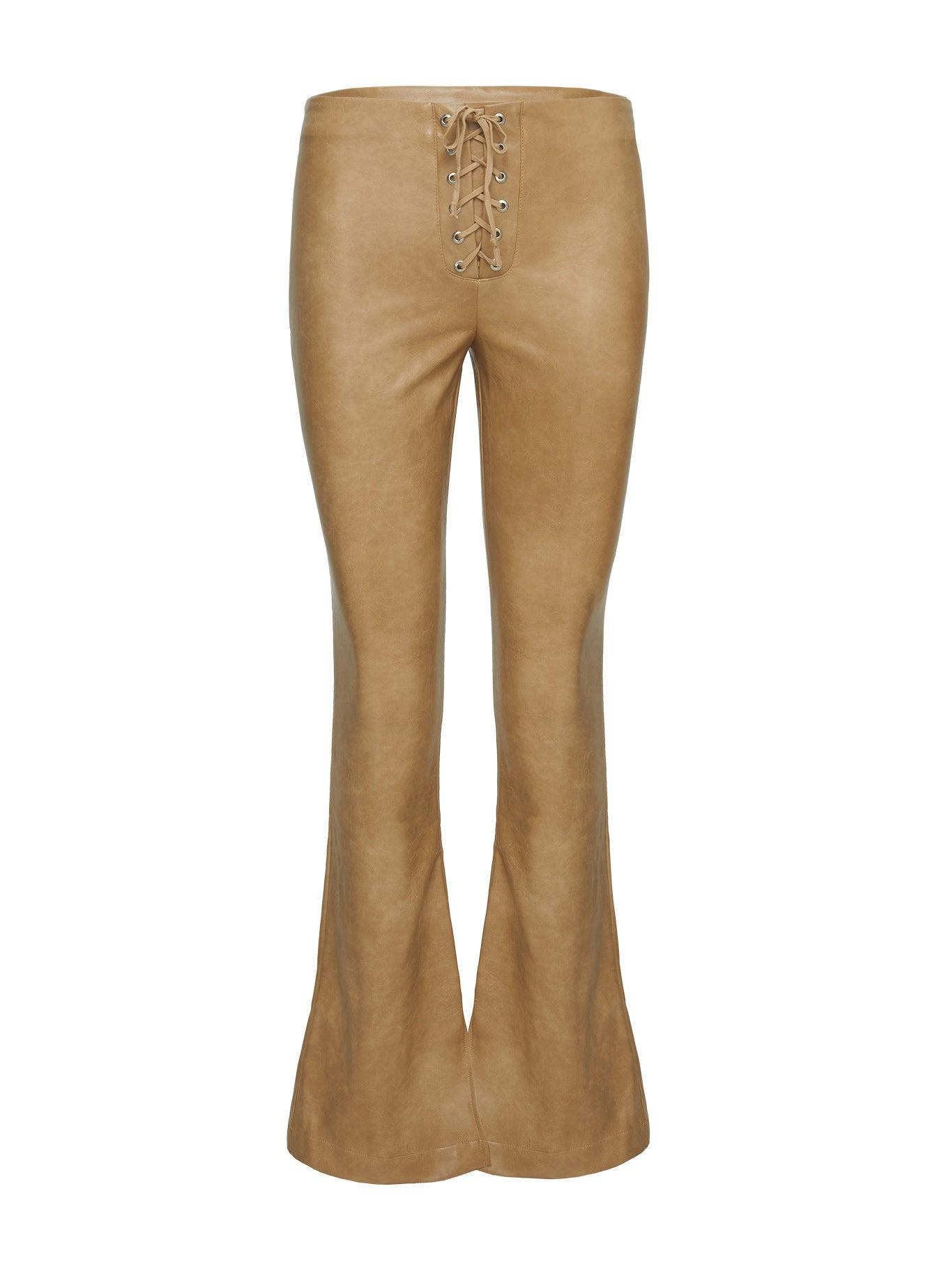 Stagecoach Lace Up Pants Brown Product Image