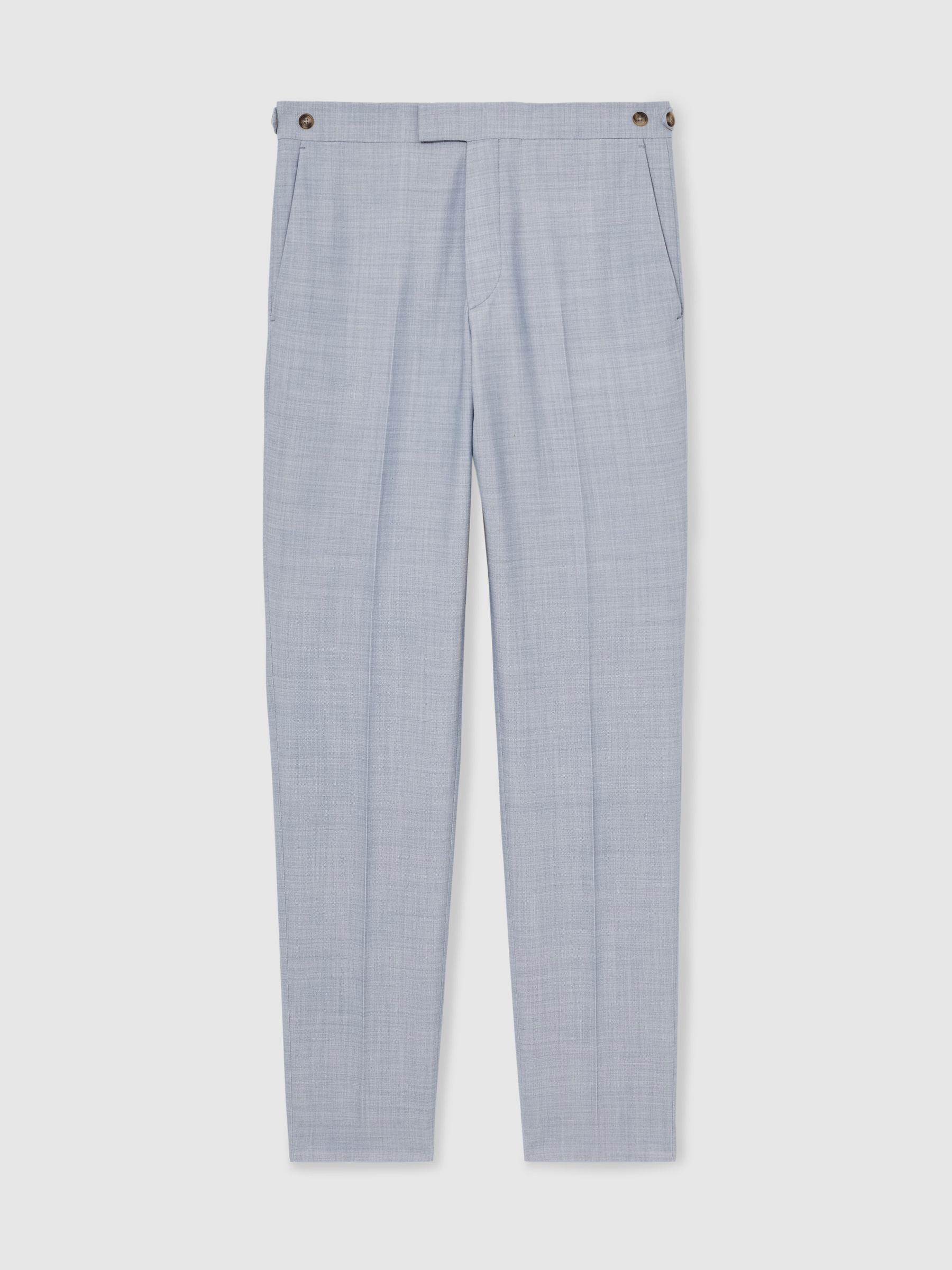 Cotton Slim-Fit Suit Trousers With Stretch in Stone Product Image