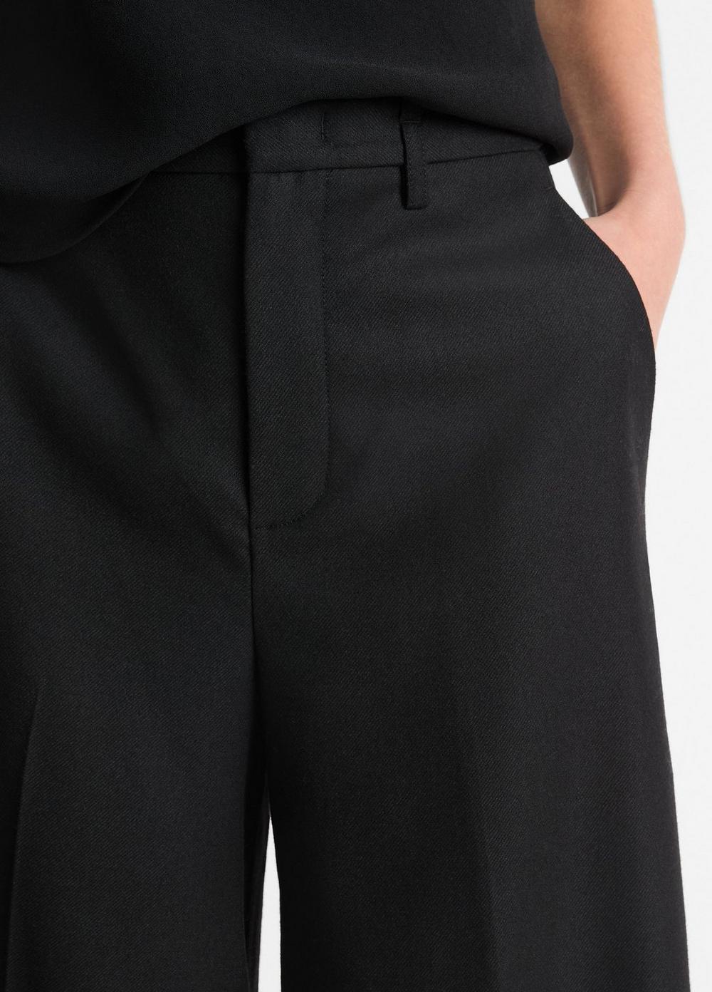 Italian Wool-Blend Flannel Mid-Rise Culotte Product Image